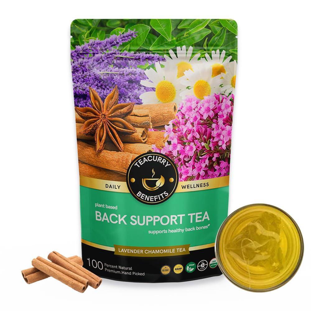 TEACURRY TEACURRY Back Pain Tea (100 Grams, 50 Cups) - Helps with Back Pain, Sciatica, Herniated Disc-Tea For Bones