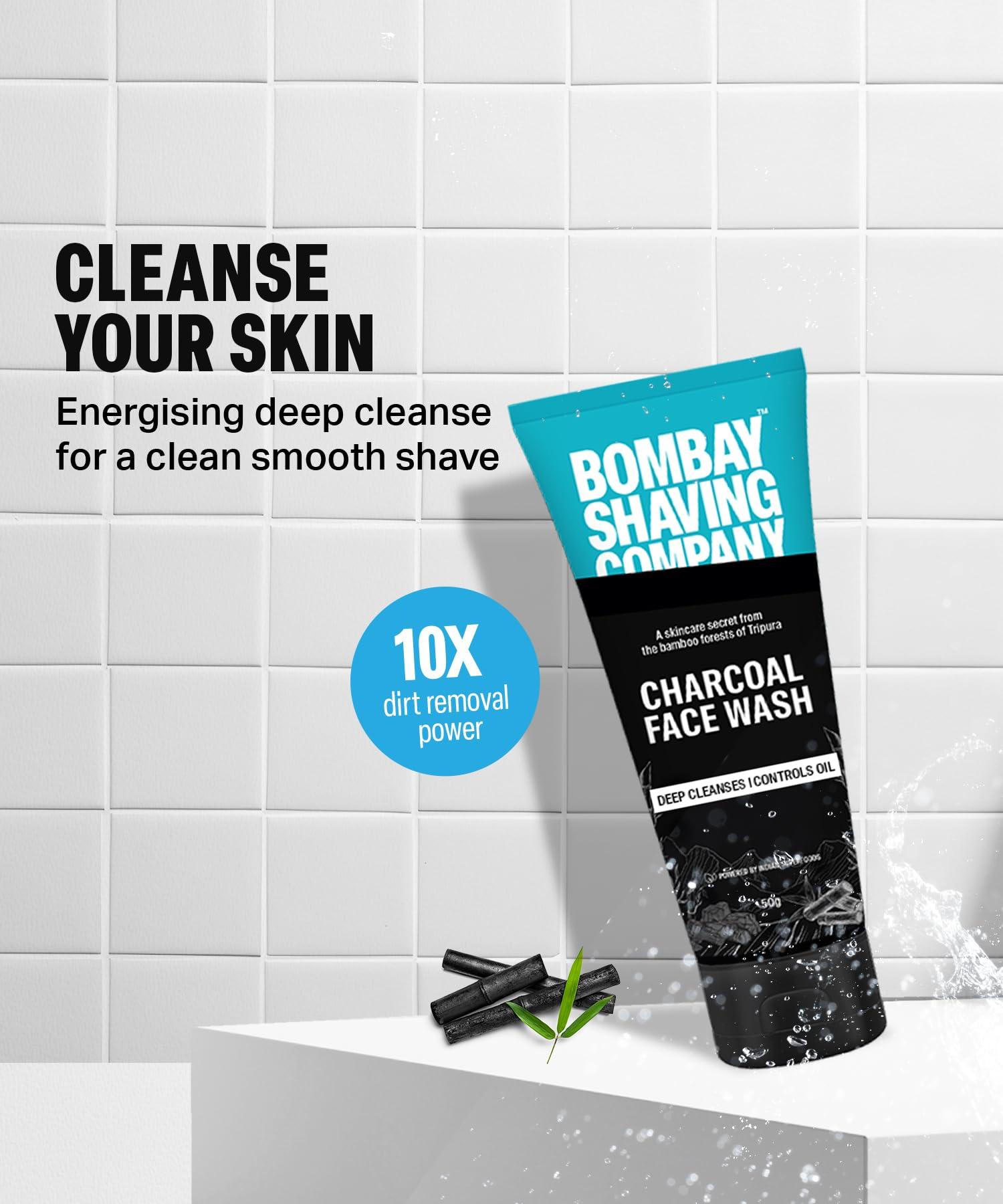 Bombay Shaving Company Bombay Shaving Company Premium Shaving Kit For Men | Charcoal Face Scrub, Charcoal Shaving Cream, Post Shave Balm, Neem & Charcoal Bath Soap, Face Towel | Travel Bag | Shaving Kit | Travel Kit For Men