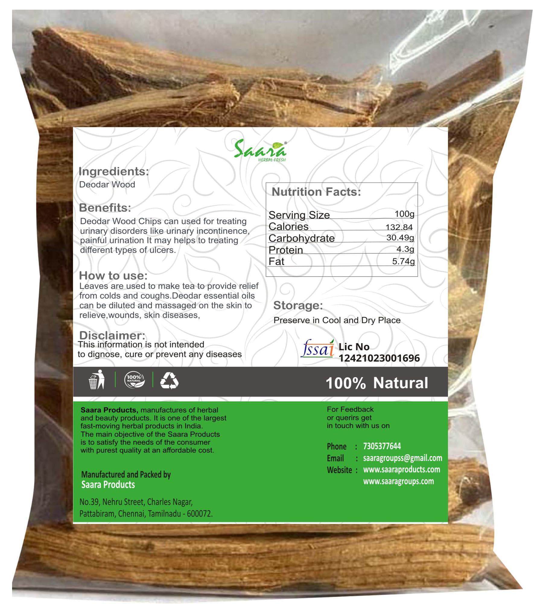 Saara HERBAL FRESH Saara HERBAL FRESH Deodar Wood Chips,700g, Devdar Wood, Devadaru Wood, Cedrus Deodara Cedar Tree Wood Chips(Pack of 7 X 100gm)