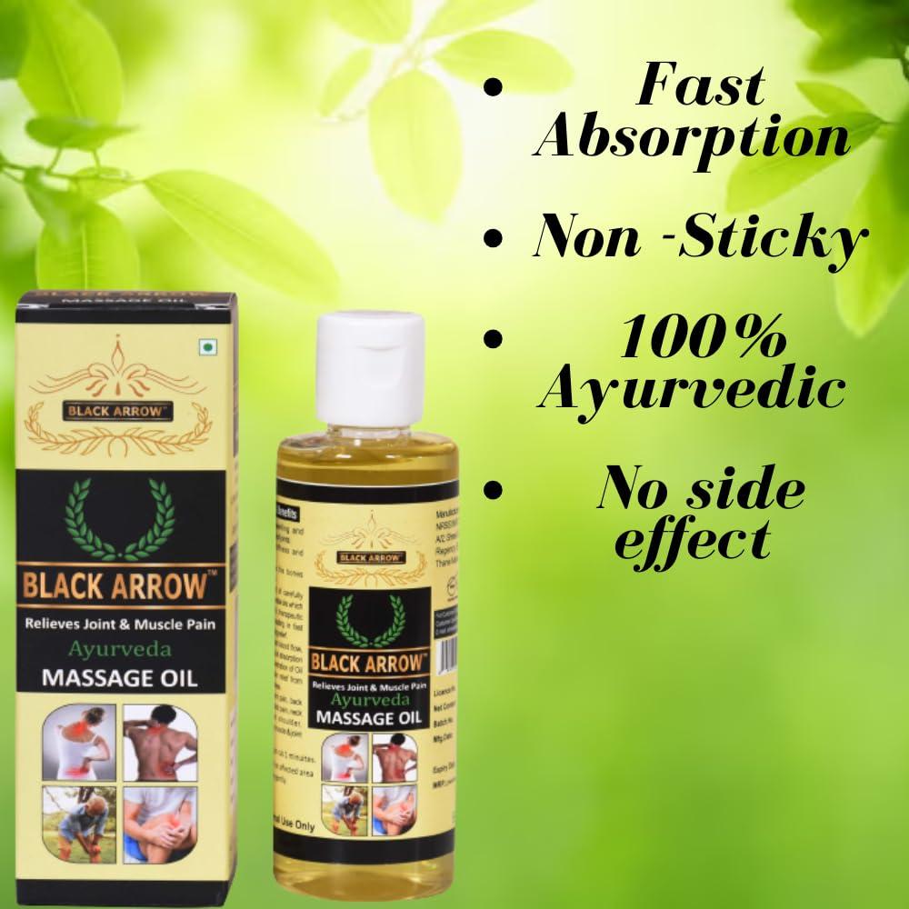 Black Arrow Black Arrow Ayurvedic Massage pain calm oil For Knee Leg, Shoulder, back & Joint pain oil - 100ml