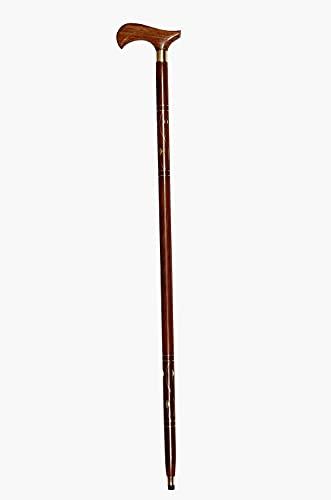 Nagina Wood Creation Nagina Wood Creation Handmade Wooden Folding Walking Stick 36 Inches - Handcrafted Walking Cane with Brass Handle - Gifts Ideas