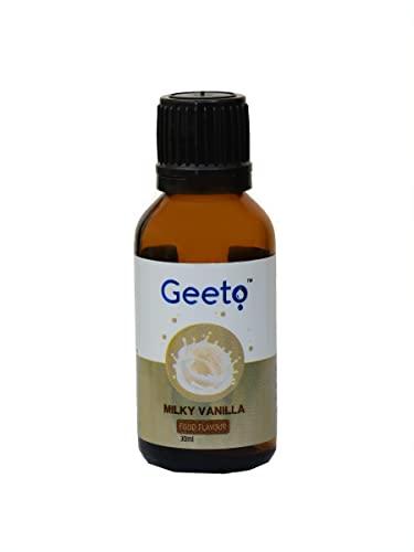 Geeto Geeto Food Flavour Essense for Baking Cakes, Cookies, Chocolates, Ice Creams, Desserts, 30ml (Milky Vanilla)