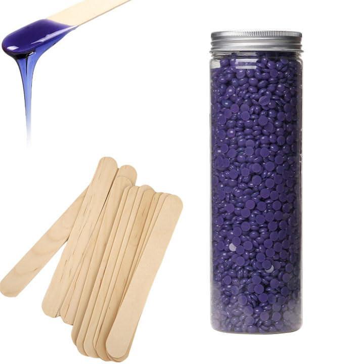 Zusaca Zusaca Hard Wax Beans for Waxing, Hair Removal Face Leg Chest Back Bikini, Hard Sensitive Skin, Facial Cream, Pearl Hand Hot Wax Beads For Mens Women Body, Revolution Remover - 200 g (Azulene)