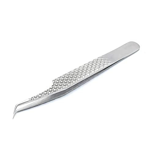 G.S ONLINE STORE G.S Volume Tweezers Stainless Steel Ultra Rigidity Semi Curved Pro Beauty Eyelash Extension Tool Non Slip Handle ELT-07