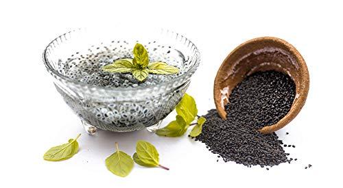 SR Foods SR Foods Natural Sweet Basil Seeds | Sabja Seeds | Falooda seeds | Tukmaria Choti Beej | Ocimum basilicum 100% Solid (Subja Vithai) (450g)