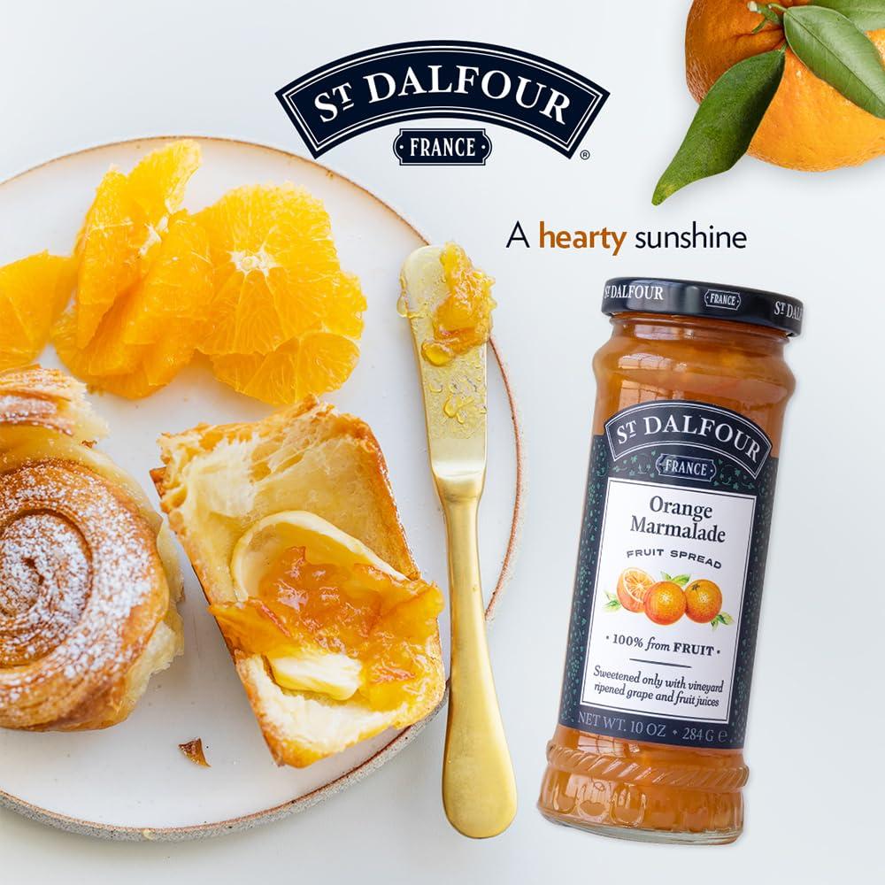 St Dalfour St Dalfour Orange Marmalade Fruit Spread 284 g | No Added Sugar | 100% from Fruit | No Added Preservatives, Colours, Flavors or Sweeteners | No Corn Syrup | Traditional French Recipe