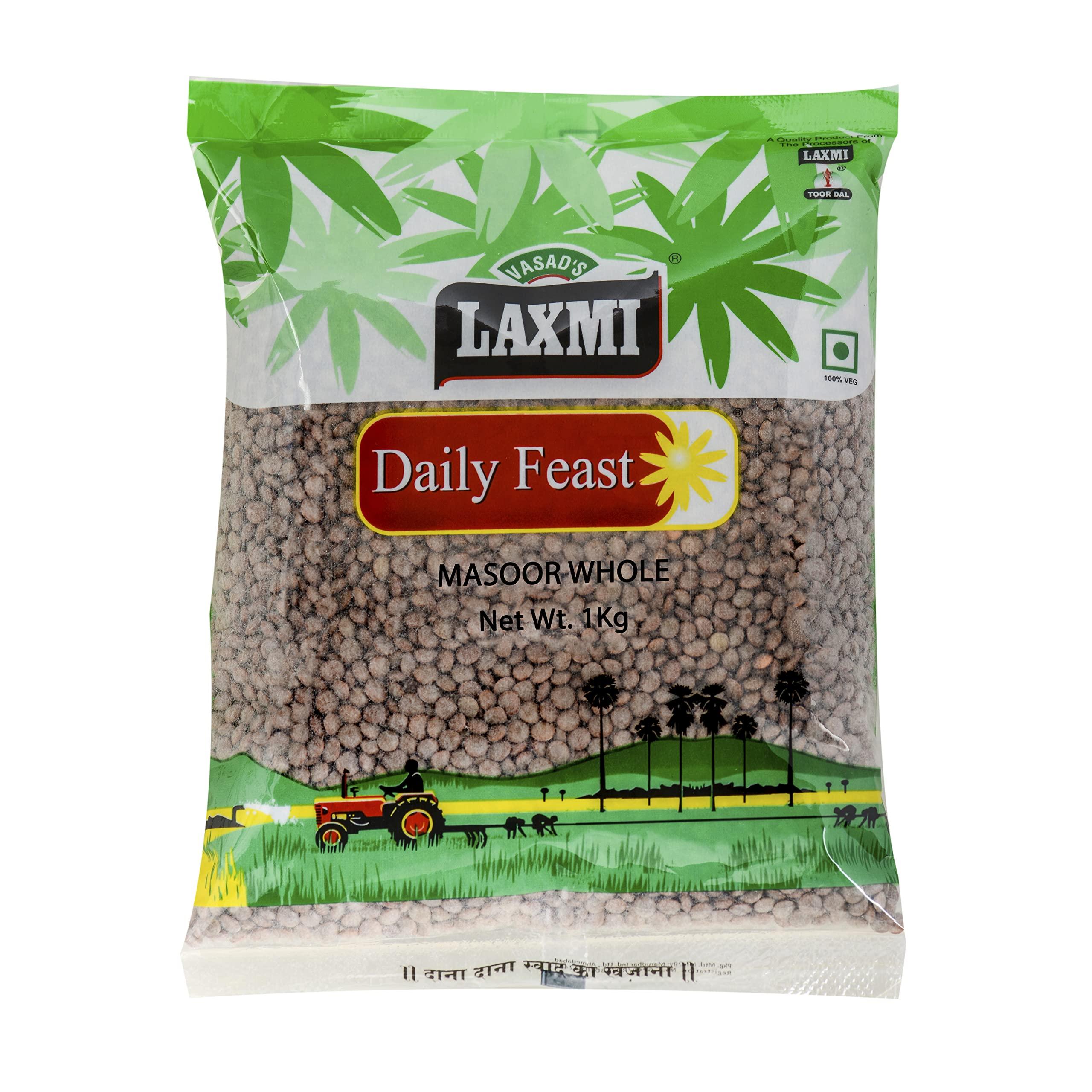 Laxmi Daily Feast Laxmi Pack of 2 Daily Feast Whole Masoor | Sabut | Masoor Black Whole | 1kg each