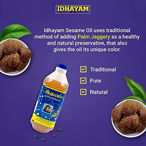 Idhayam Idhayam Sesame Oil & Mantra Groundnut Oil - Authentic Flavour & High Smoke Point - Healthy Cooking Oil for Everyday Use (Sesame Oil 1 Litre + Groundnut Oil 2 Litre)