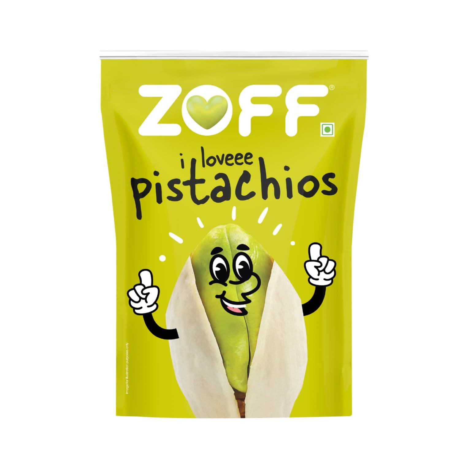 Zoff Zoff Pistachios Shelled | Pista Nuts Super Crunchy & Delicious Healthy Snack, Vitamins & Minerals Rich, Hygienically Packed | 250 Gm