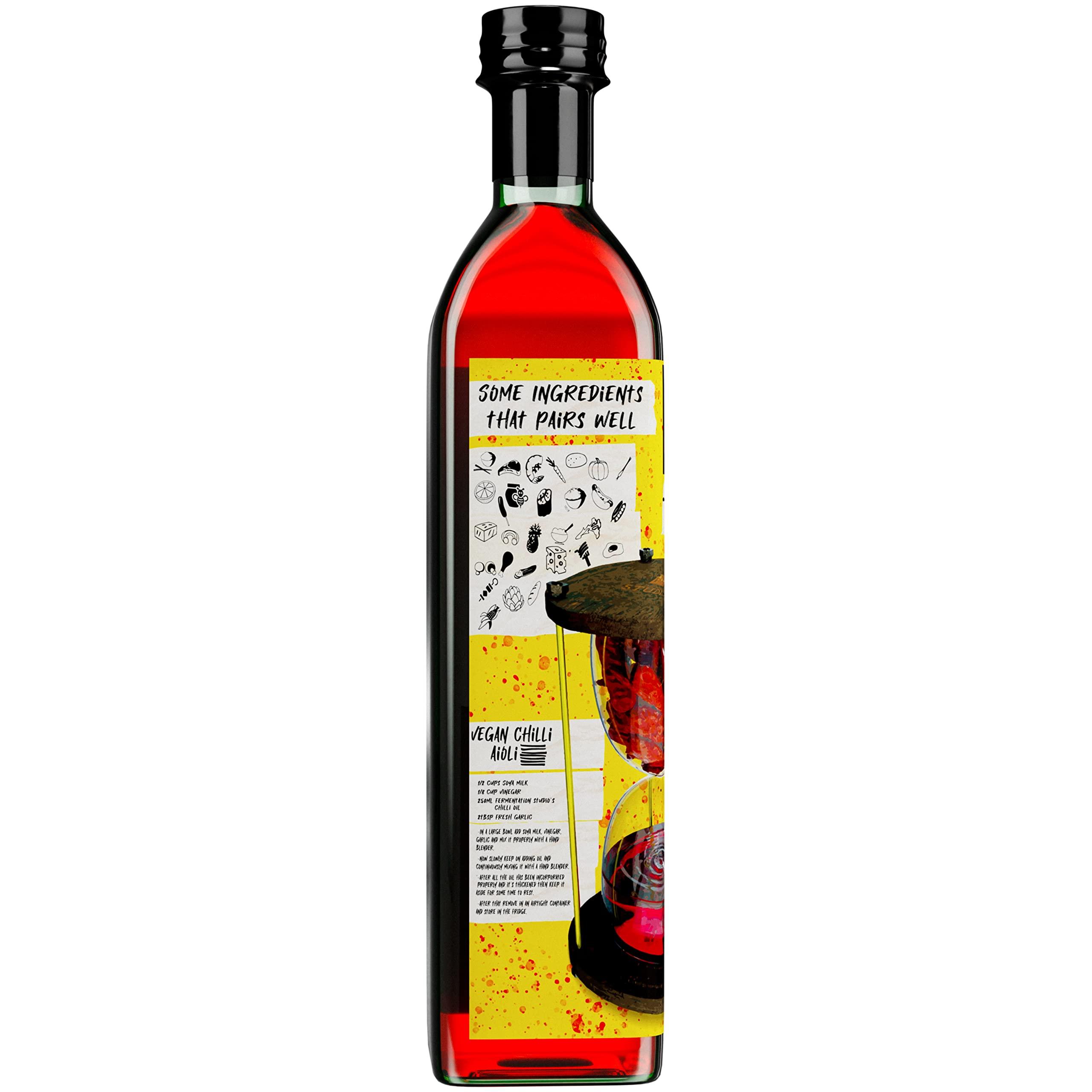 Fermentation Studio Fermentation Studio - Chilli Oil with Lacto-Fermented Garlic | 450g ~ 500mL | Made with Chillies, Garlic and Spices | Concentrated | Mild Spice | No Preservative, Artificial Flavors or Colors |