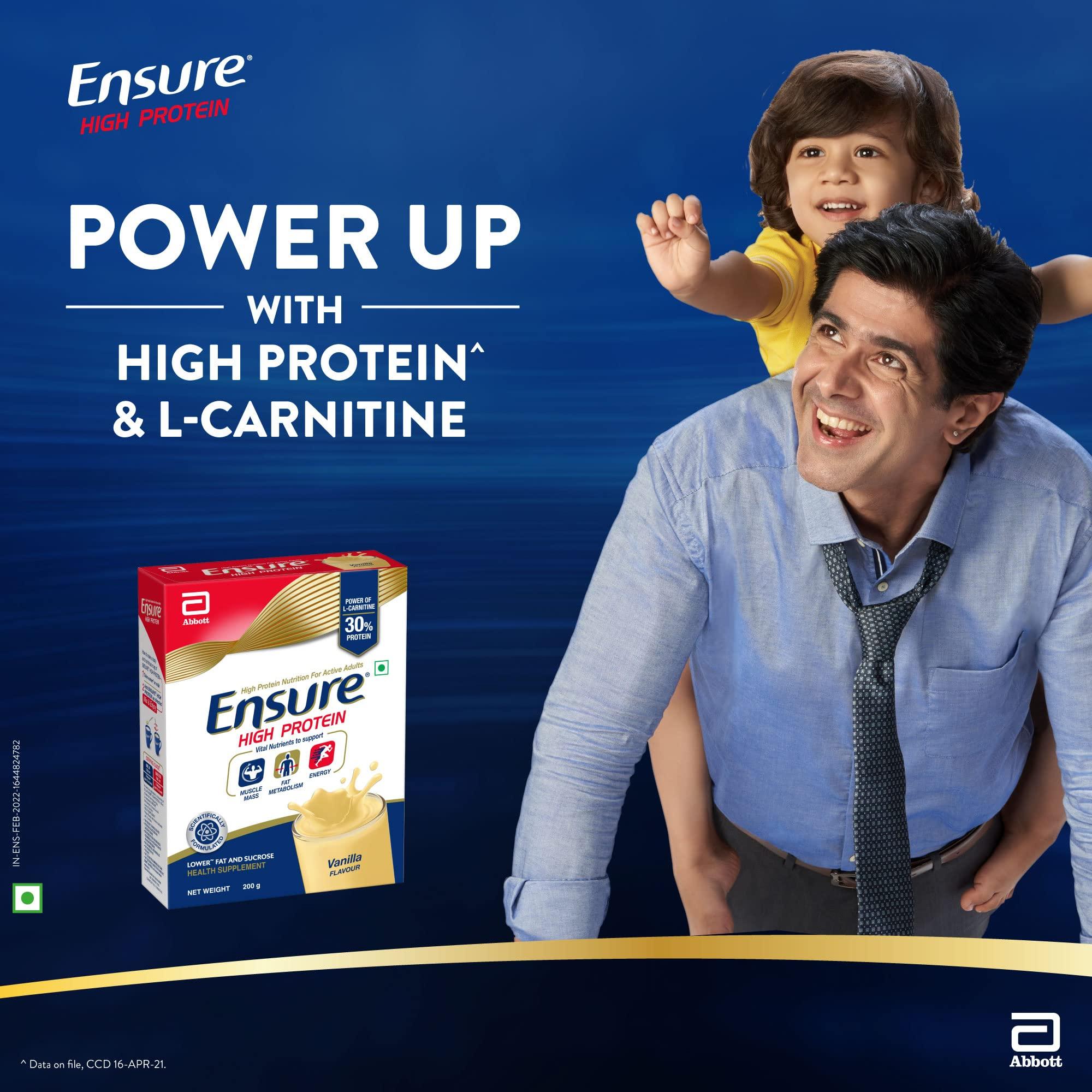 Ensure Ensure High Protein Drink for Physically Active Adults - Vanilla 200g gm, Red