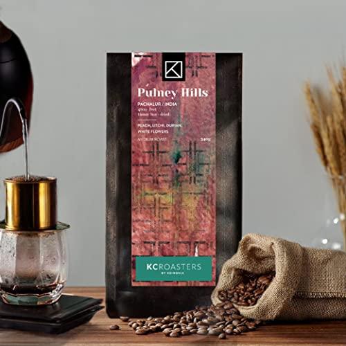 KCRoasters Koinonia KCROASTERS Pulney Hills | Medium Roast Coffee | 340gm |100% Arabica Coffee Beans | Freshly Roasted for Eletric Brewer | Packed in Biodegradable Bags