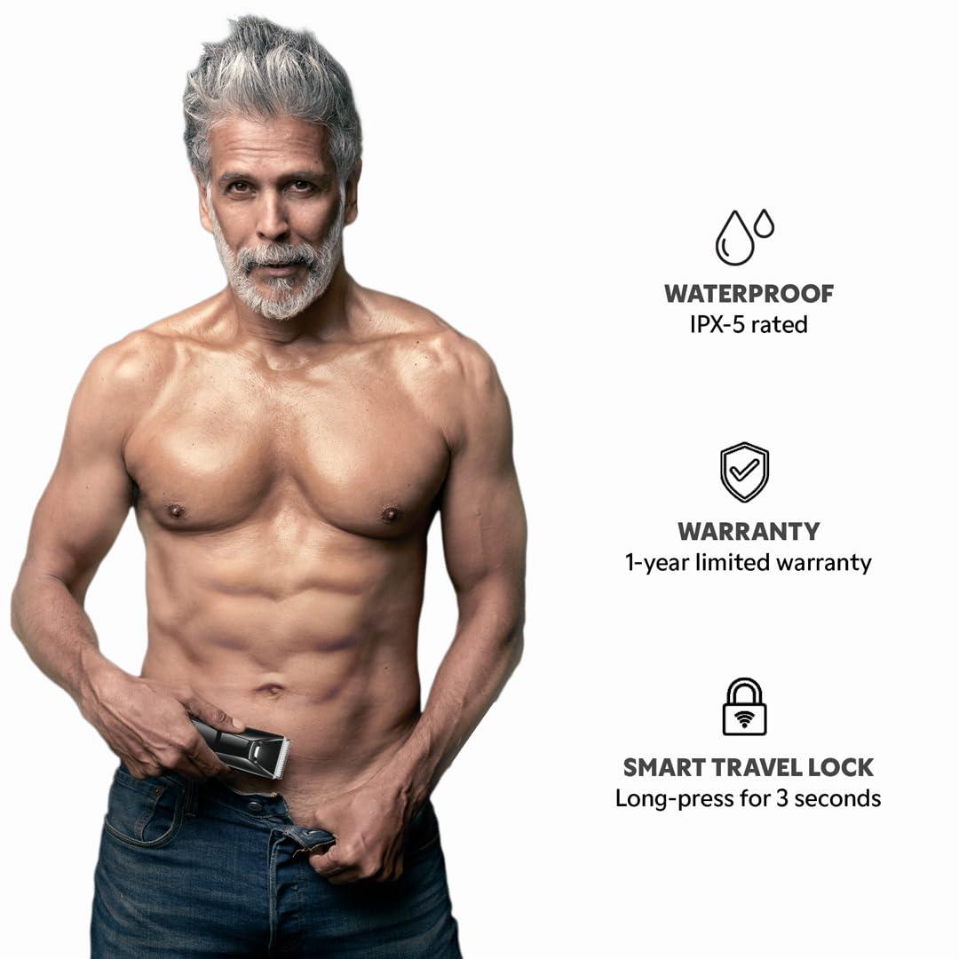 ZLADE Zlade Ballistic LITE PLUS Body Trimmer Men Manscaping, Private Part Shaving, Beard, Pubic Hair Groomer, Waterproof, Rechargeable, Fast Charging, Travel Lock- Color Black