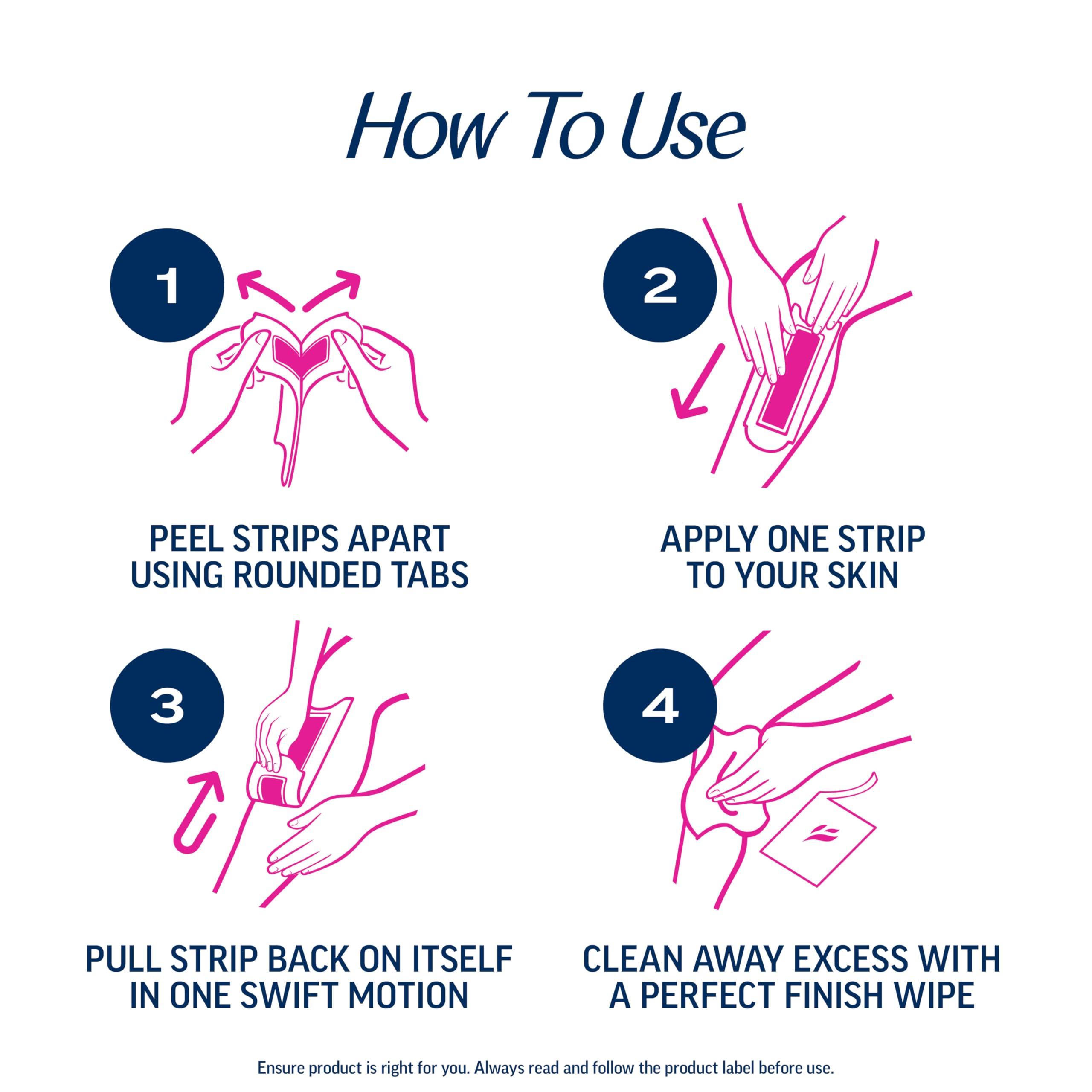 Veet Veet Leg and Body Hair Remover Cold Wax Strips, 40 Count