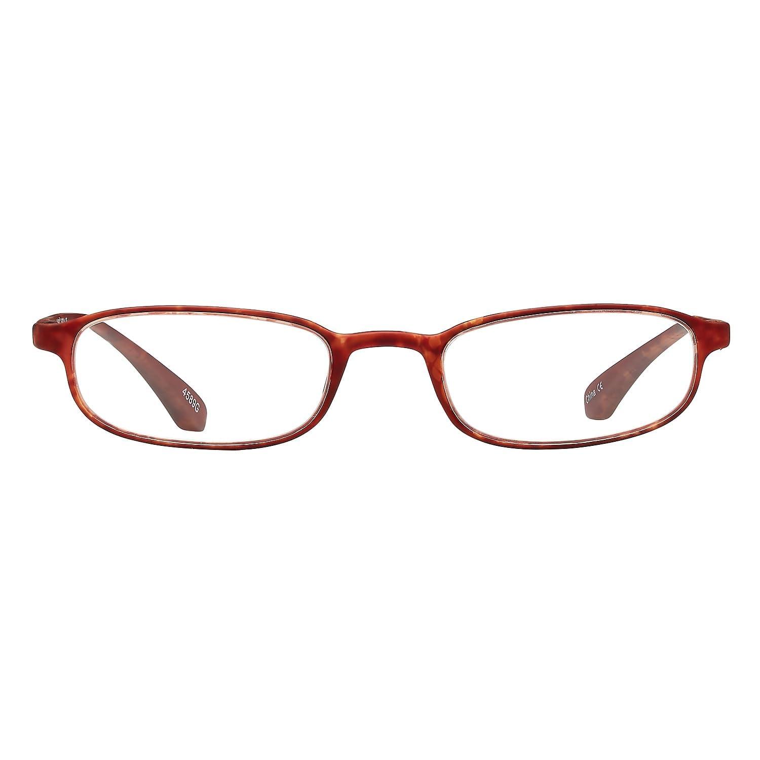 Select-A-Vision SAV Eyewear (Select-A-Vision) Flex 2 Flexible Oval Reading Glasses 5020 Brown, 2.50