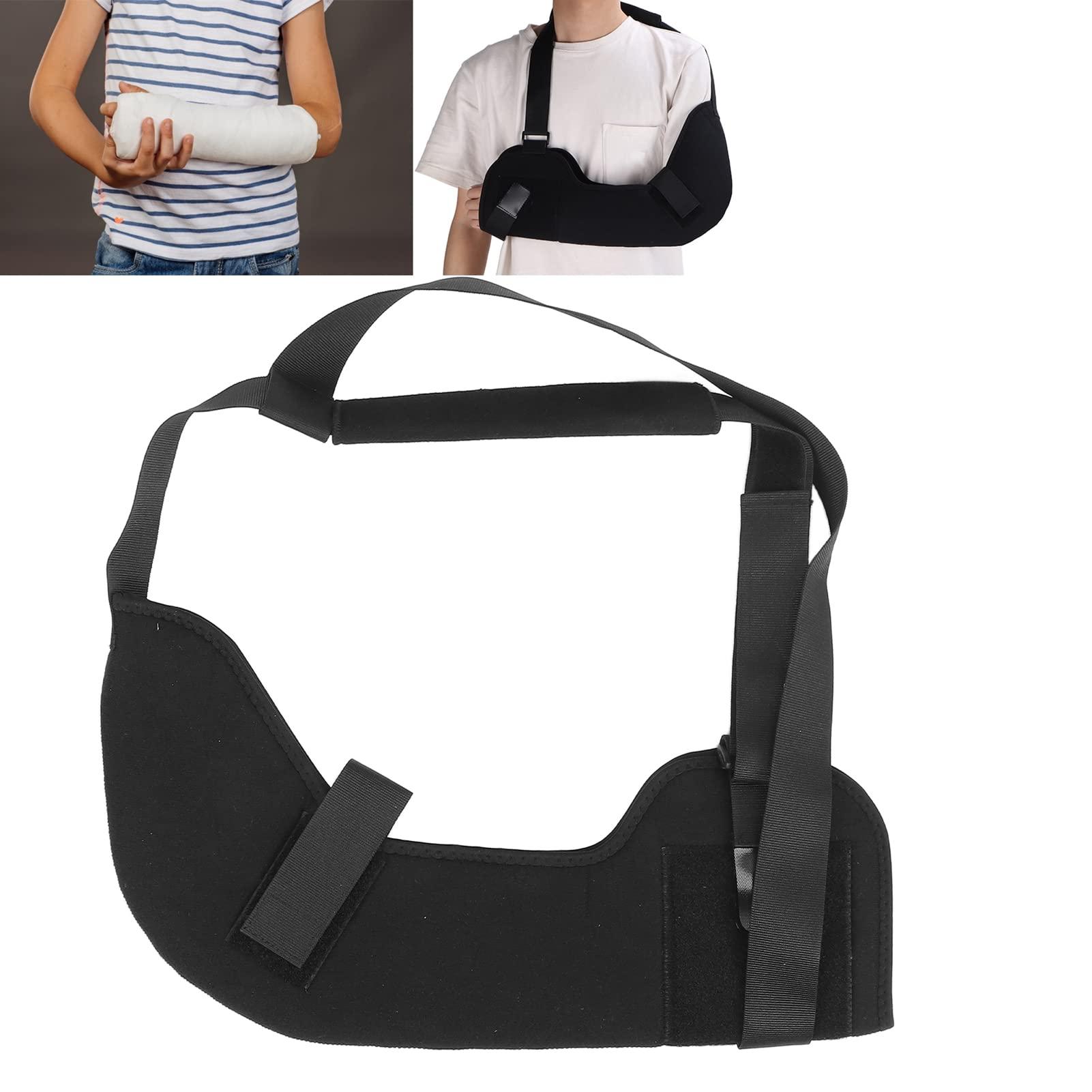 Shanrya Elbow Fracture Sling, Adjustable Shoulder Strap Mercerized Arm Sling Lightweight Portable Breathable for Rotator Cuff Surgery for Dislocation for Sprains(S)