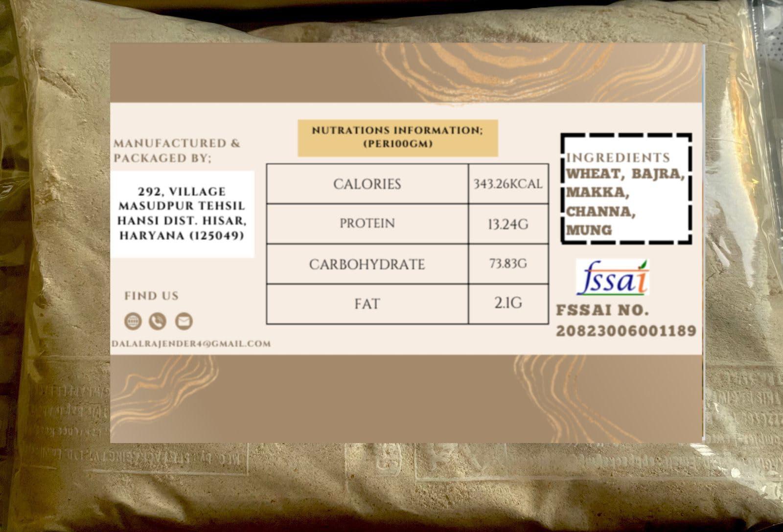 B.L.D. ORGANICS Khapli Wheat Flour (2 kg) | High Dietary Fiber for Easy Digestion | Stoneground Emmer Atta