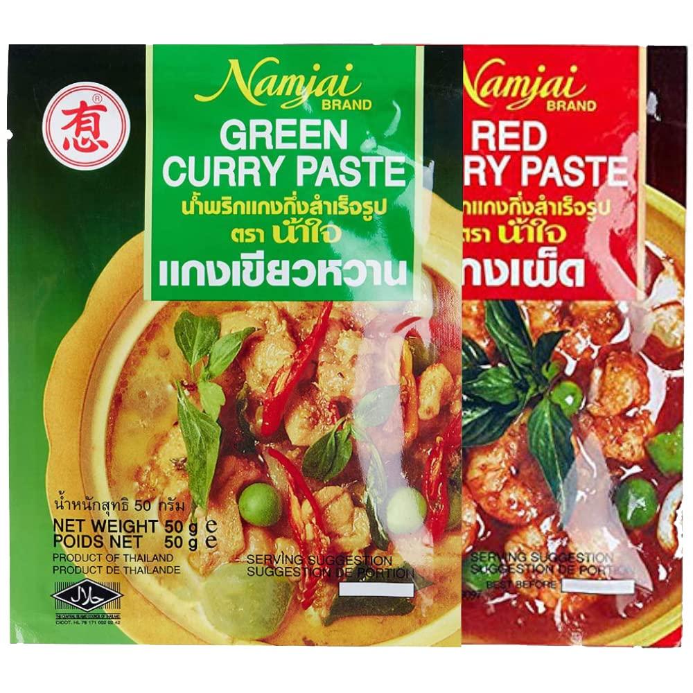 Namjai Namjai Red Curry + Green Curry Paste Combo, 2 x 50 g