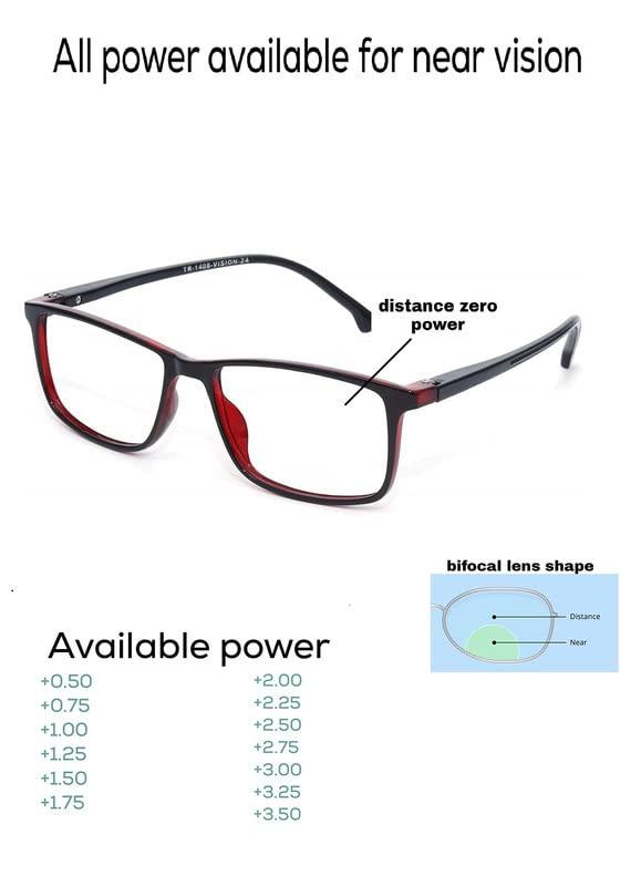 Optify Optify Bifocal Reading Glasses for Men and Women | Unisex Reading Glasses Distance Plano Reading +0.75, +1.00, + 1.25, + 1.50, +1.75, + 2.00, + 2.25, +2.50, +2.75, +3.00, +3.25, +3.50