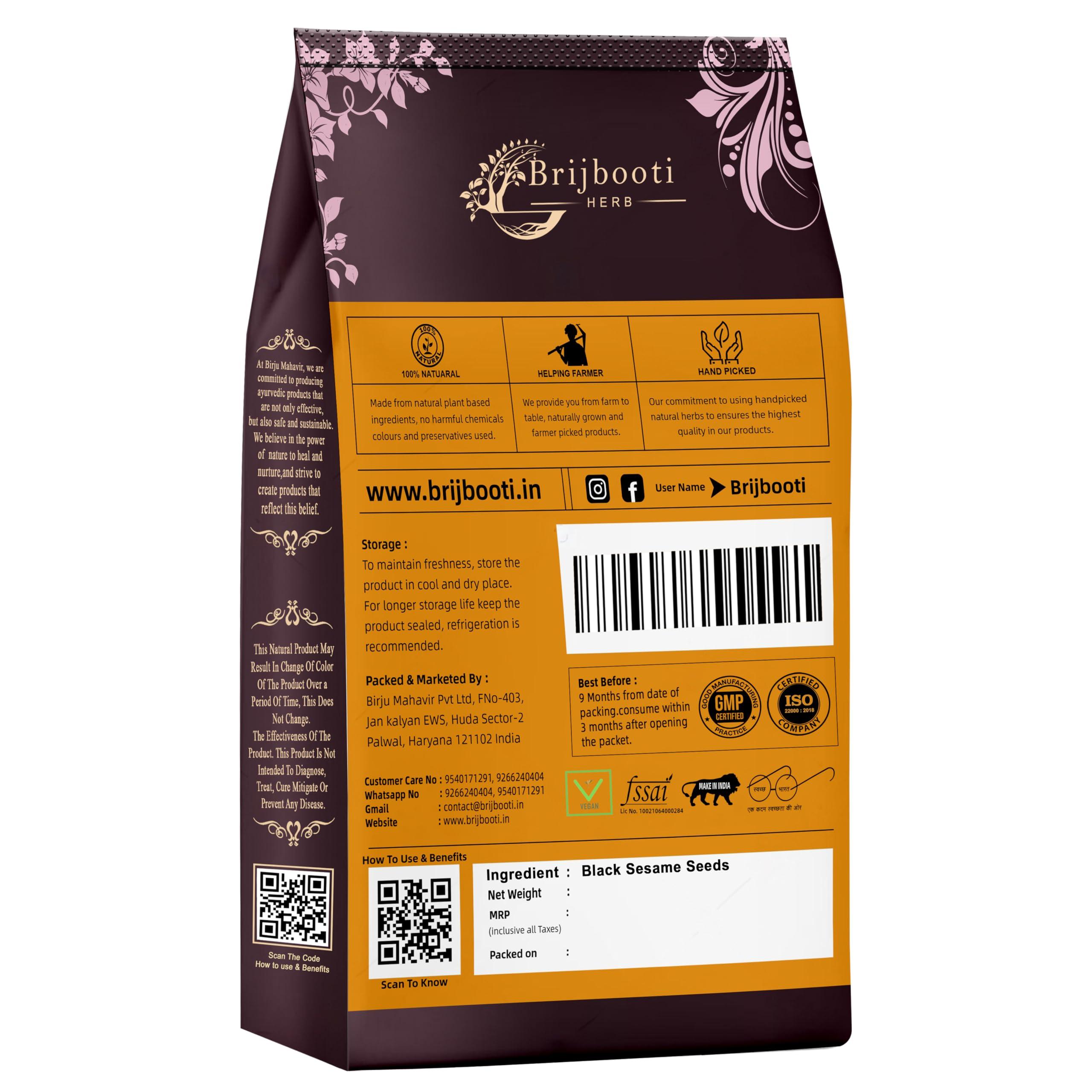 BIRJU MAHAVIR Birju Mahavir Natural Black Sesame Seeds | Kaale Til | 1 KG | Till Kale