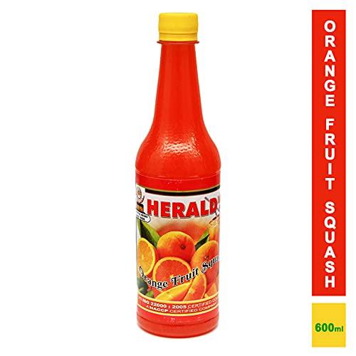 HERALD'S Herald's Orange Squash (concentrated) - Made with real fruit pulp - Nutritional value kept intact - Instant refreshing drink (600 ml)