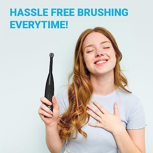 Ant Esports Ant Esports Alpha 360 Oscillation Electric Toothbrush with 2 Brush Heads, Sonic Toothbrushes 28,000 VPM, IPX7, Ergonomic Designs, last long for 40days - Black