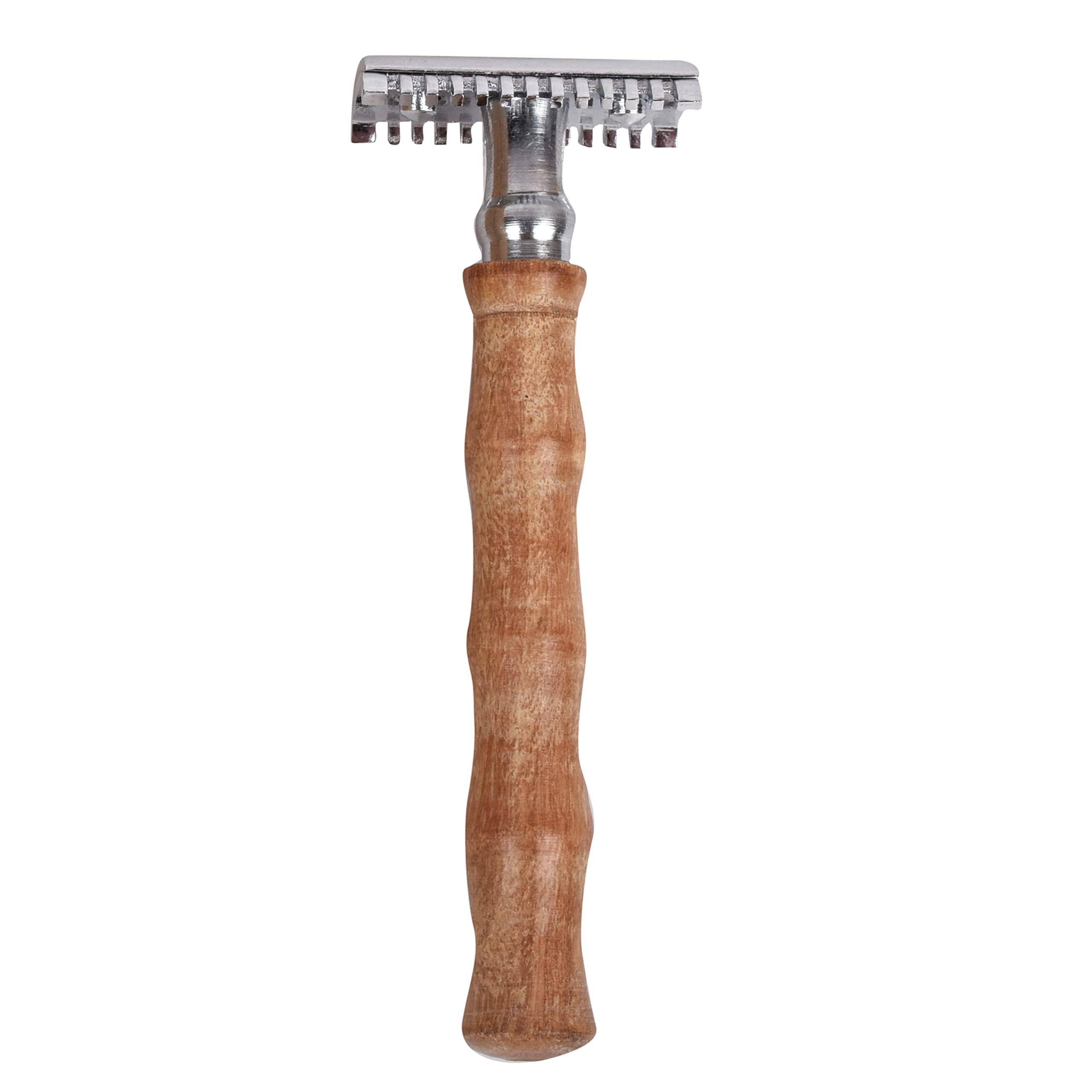 P-Organics Organic Bamboo Double Edge Steel Safety Razor: Eco-Friendly Grooming for a Sustainable Shave