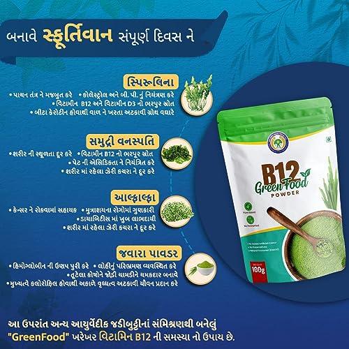 Vichip B12 Green Food Powder 100 gms | 100% Natural Plant Based Vitamin B12 Supplement for Men & Women | No Preservatives