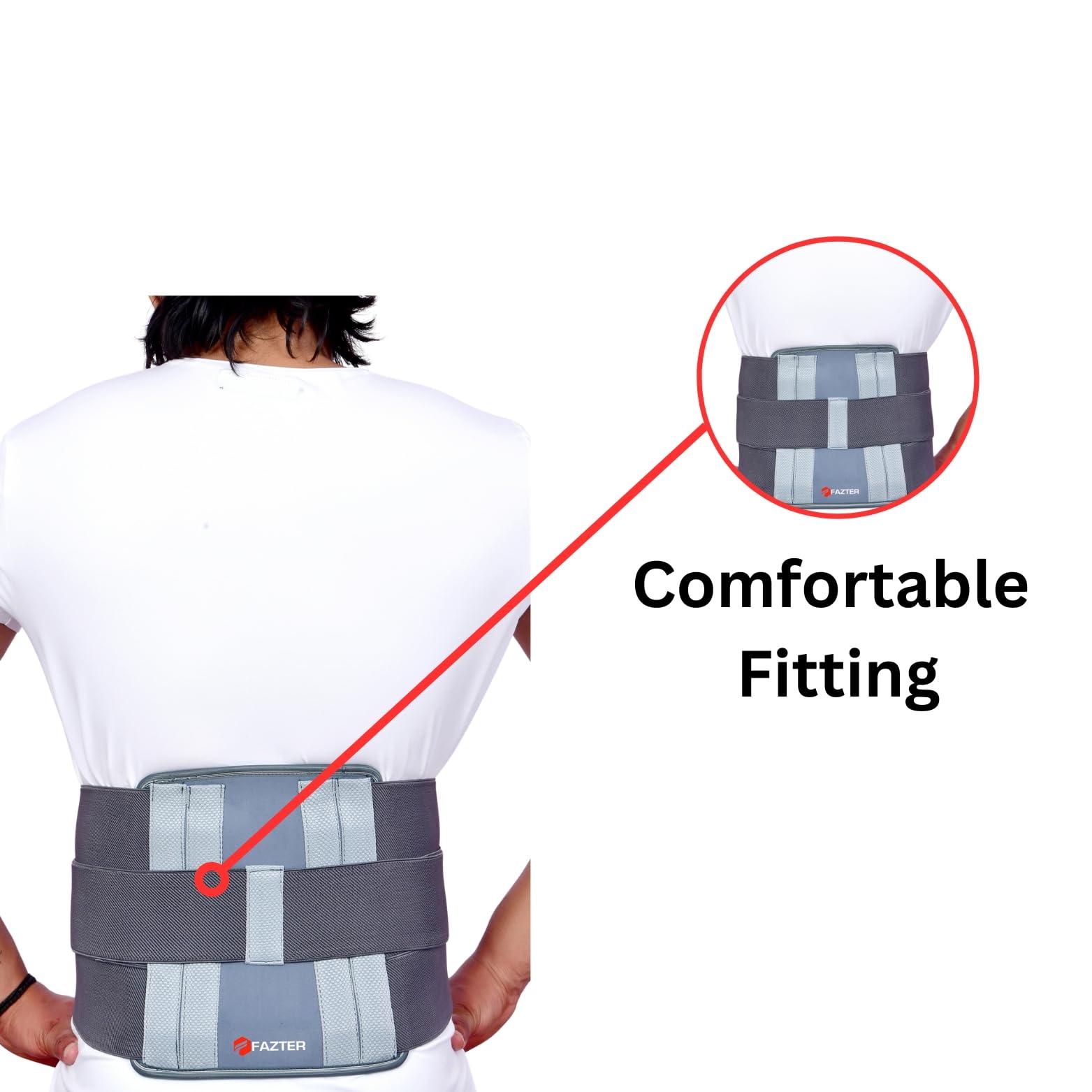 FAZTER FAZTER Aluminium Premium Lower Back Lumbo Sacral Contoured Belt/Lumbo Sacral Belt/Corset For Men And Women/Waist And Back Support Belt Pain Relief-Compression With Dual Adjustable Straps (Xxxxl)