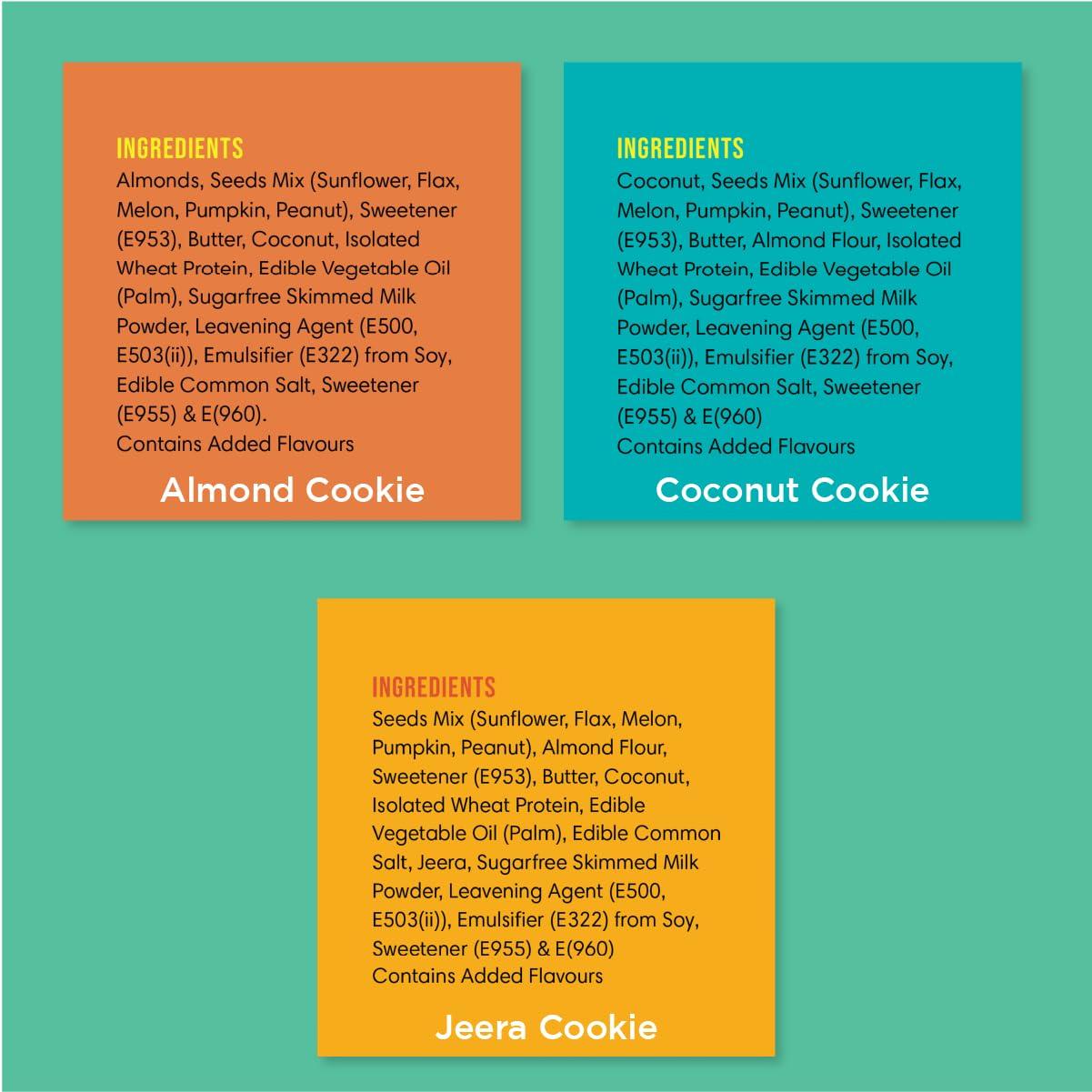 Lo! Foods Lo! Foods - Keto Cookies Combo (600g) | Diabetic Friendly | Sugar Free Biscuit | Low Carb Keto Snacks | Diet snacks for Healthy Eating | Zero Added Sugar - (200g x Pack of 3)