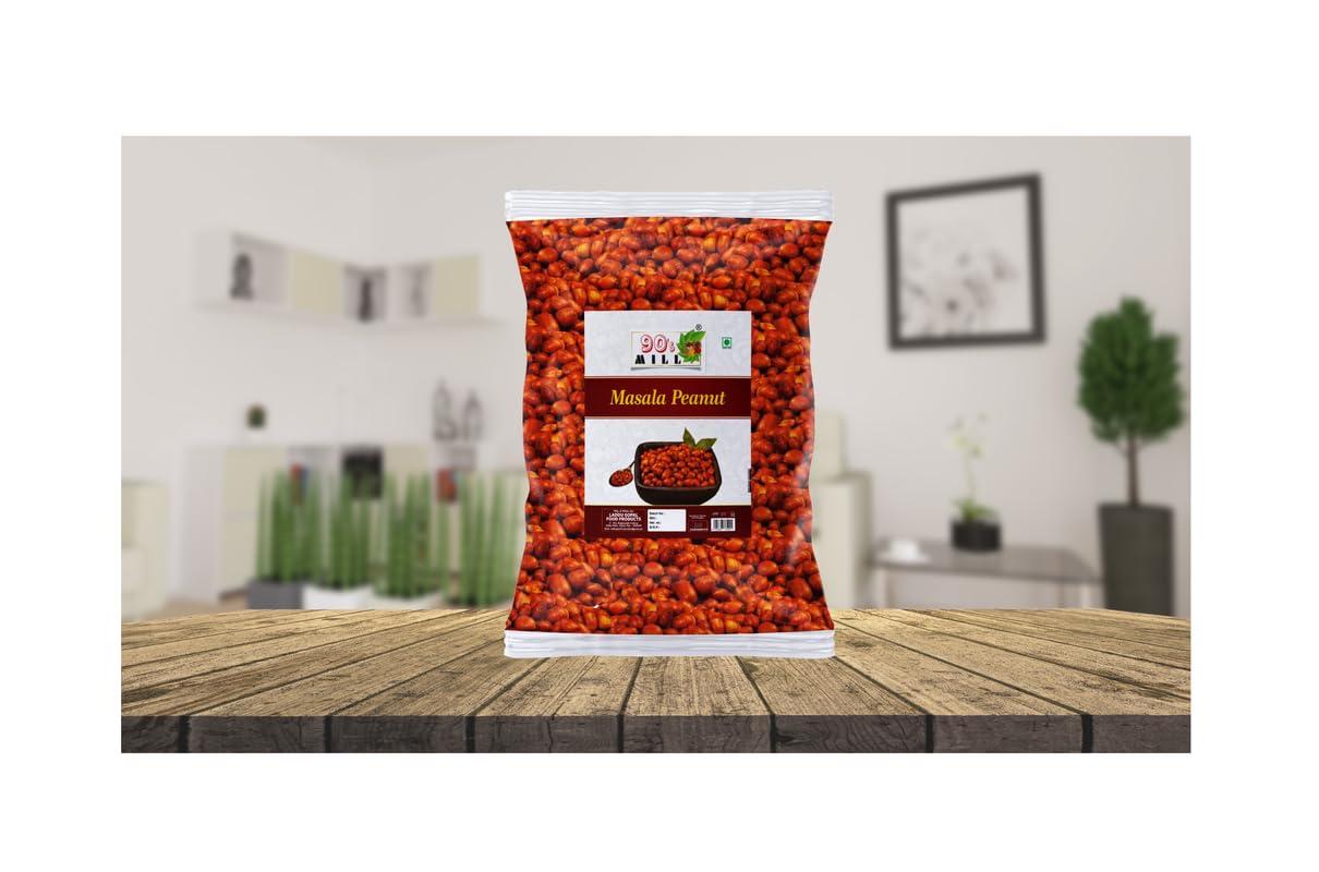 90\'s MILL 90\'s MILL Authentic Bikaner Fried Peanut/Namkeen Fried Salted Peanut/Spicy Peanuts/Special Fried Peanuts/Fried Masala Mungfali/Groundnut/Singdana/Fried Salted Peanut Snack-900g*4Pack