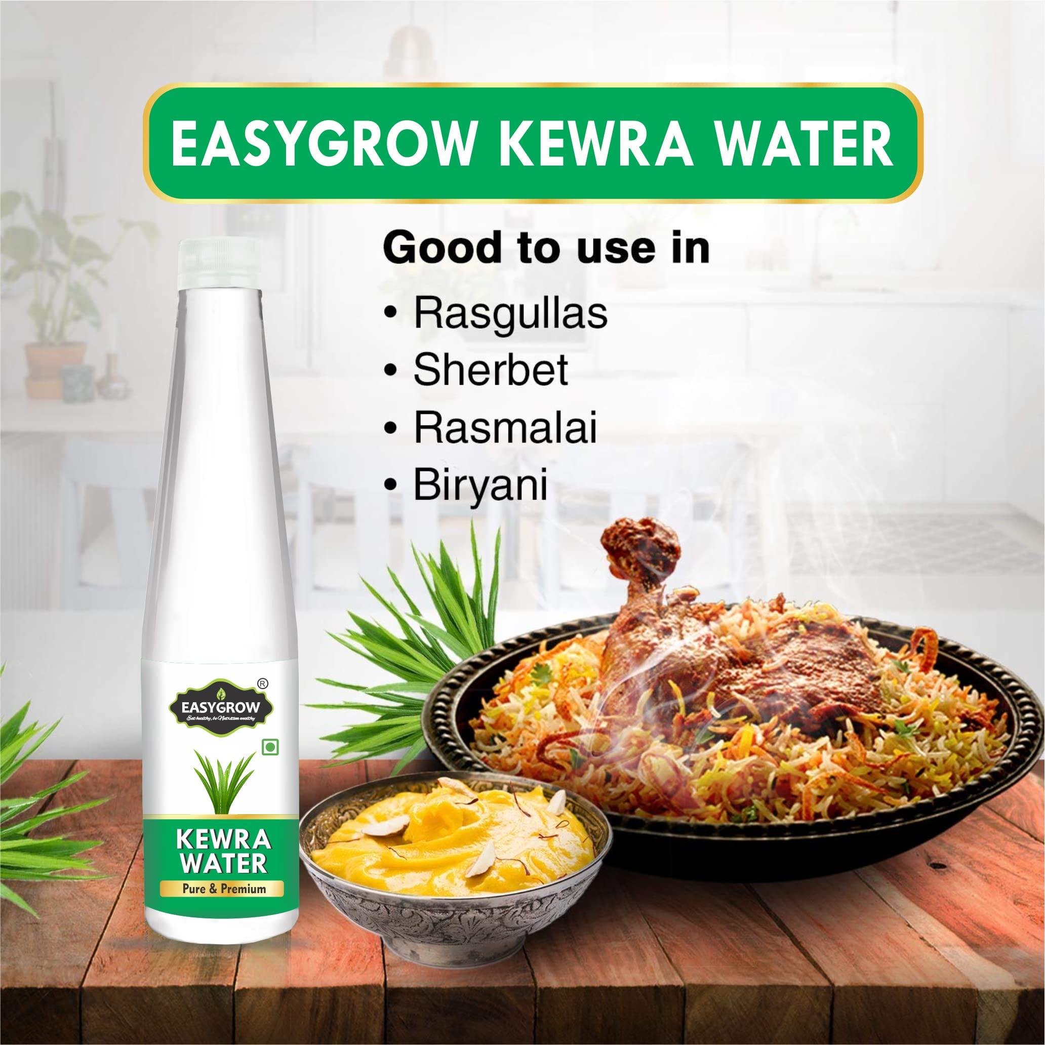 EASYGROW Easygrow Premium Kewra Water (Pandanus) - Essense for Biryani, Sweets & Other Dishes (200 ml)
