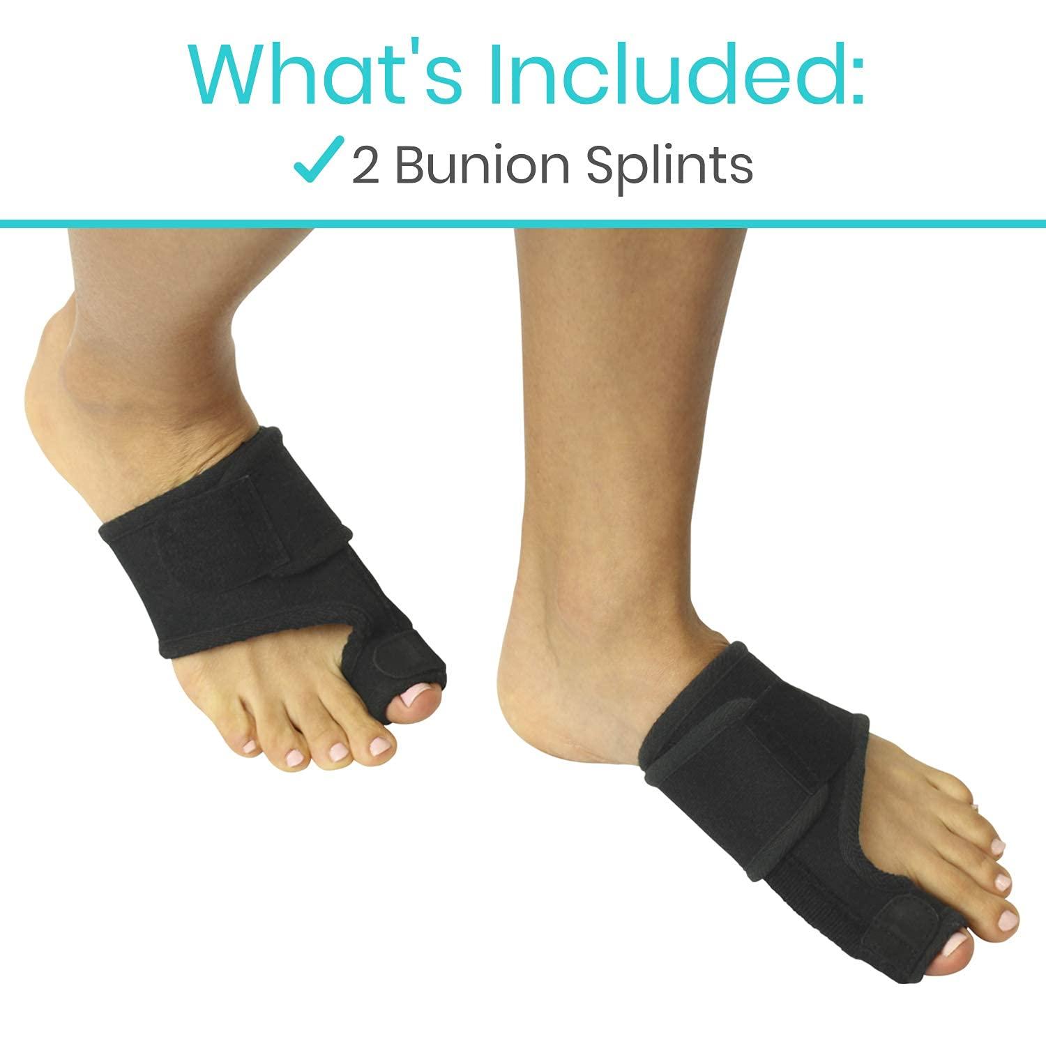 VIVE Vive Bunion Splint (Pair) - Big Toe Straightener - Corrector Brace for Hallux Valgus Pad, Joint Pain Relief, Alignment Treatment - Orthopedic Sleeve Foot Wrap Night Time Support for Men and Women