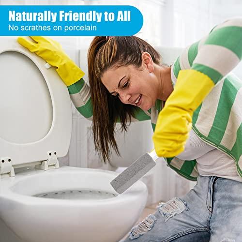 Nonley Pumice Cleaning Stone with Handle Toilet Bowl Cleaner Hard Water Ring Remover for Bath Pool Kitchen Household Cleaning 2 Pack
