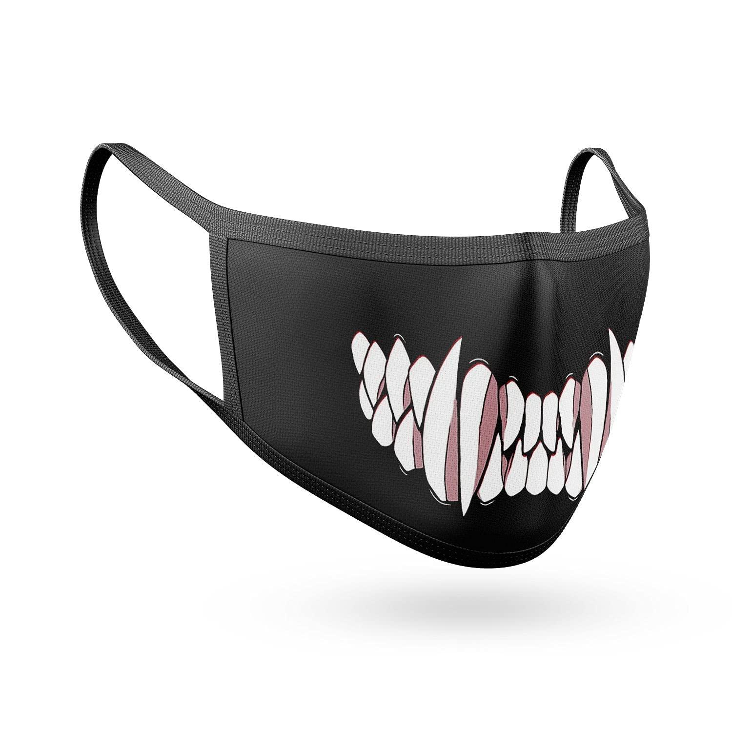 Rarissime Rarissime Polyester Ghoul Face R80 Printed 2 Ply Cloth Face Mask, Unisex, Reuseable, Black