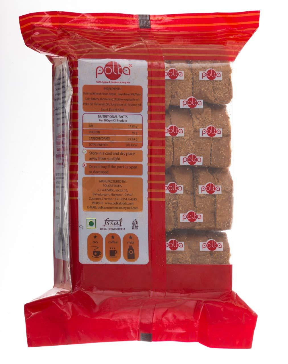 POLKA POLKA PACK OF 6 SUJI Rusk, 3 Crispy Toast, 3 Tea Toast,2400 Gm, RUSK FAMILY COMBO PACK
