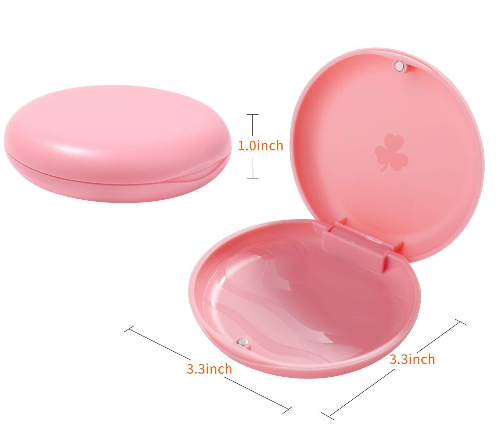 ZIZNBA (2 Pack) Retainer Case,Solid Orthodontic Retainer Case-Pink