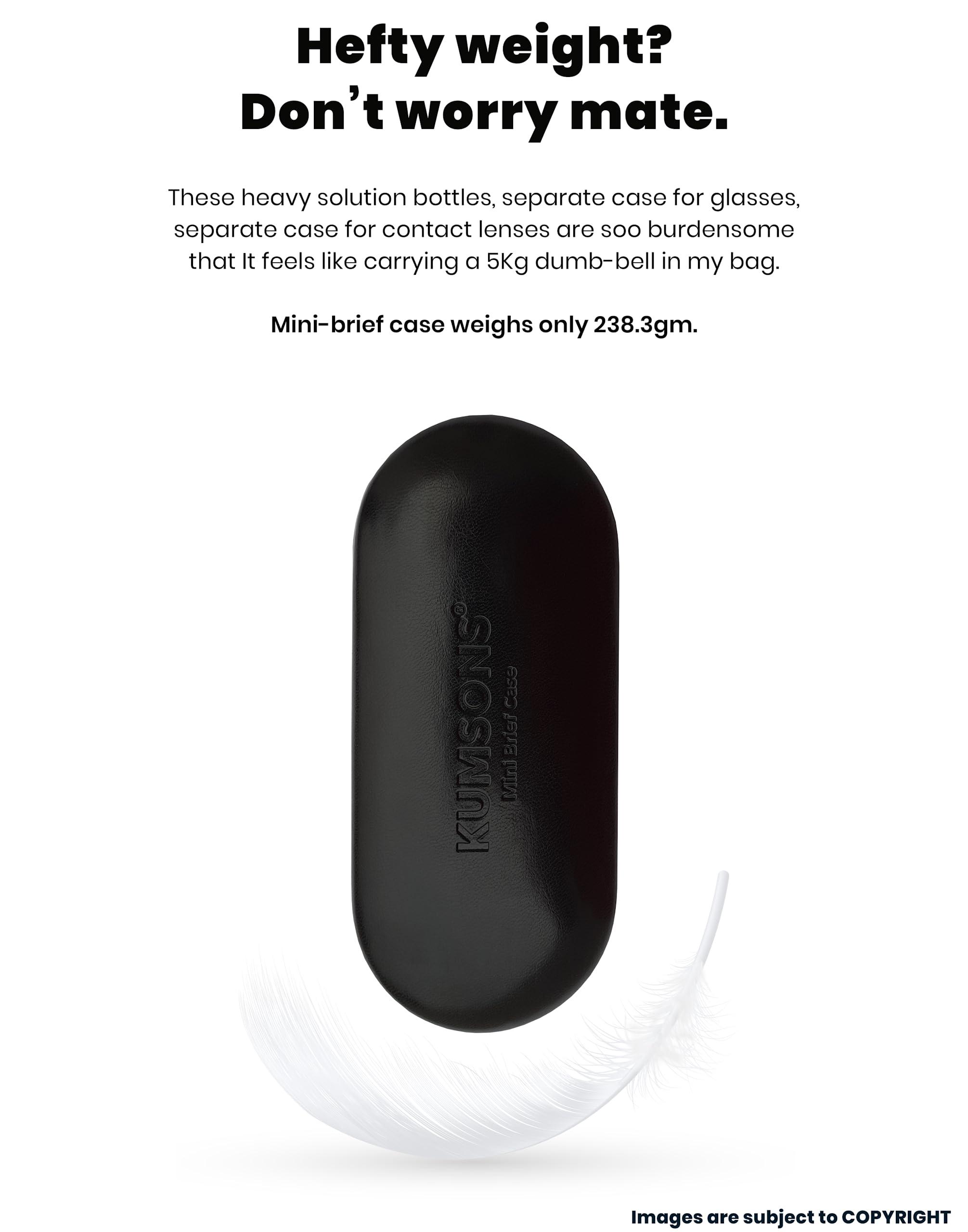 SPECTACKLE SPECTACKLE MBC Contact Lens Case | 2-in-One Portable Contact Lens case and Glasses Dual case | Tweezer | Solution Bottles | Lens Holder | Mirror (Floral Blue)