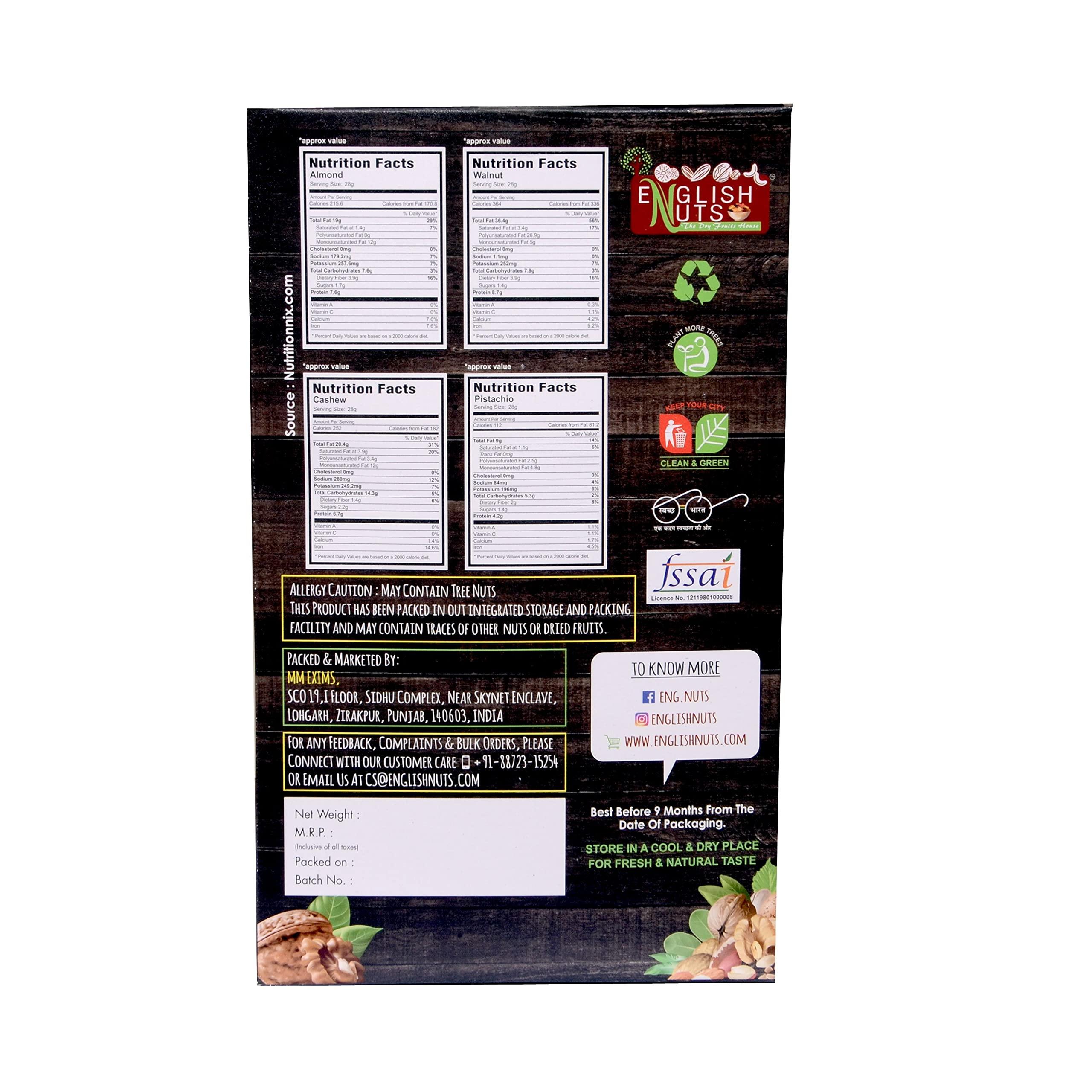 ENGLISH NUTS-THE DRY FRUITS HOUSE English Nuts Cashew Nuts Kaju Dryfruits Whole Natural Organic Vacuum Pack (500)