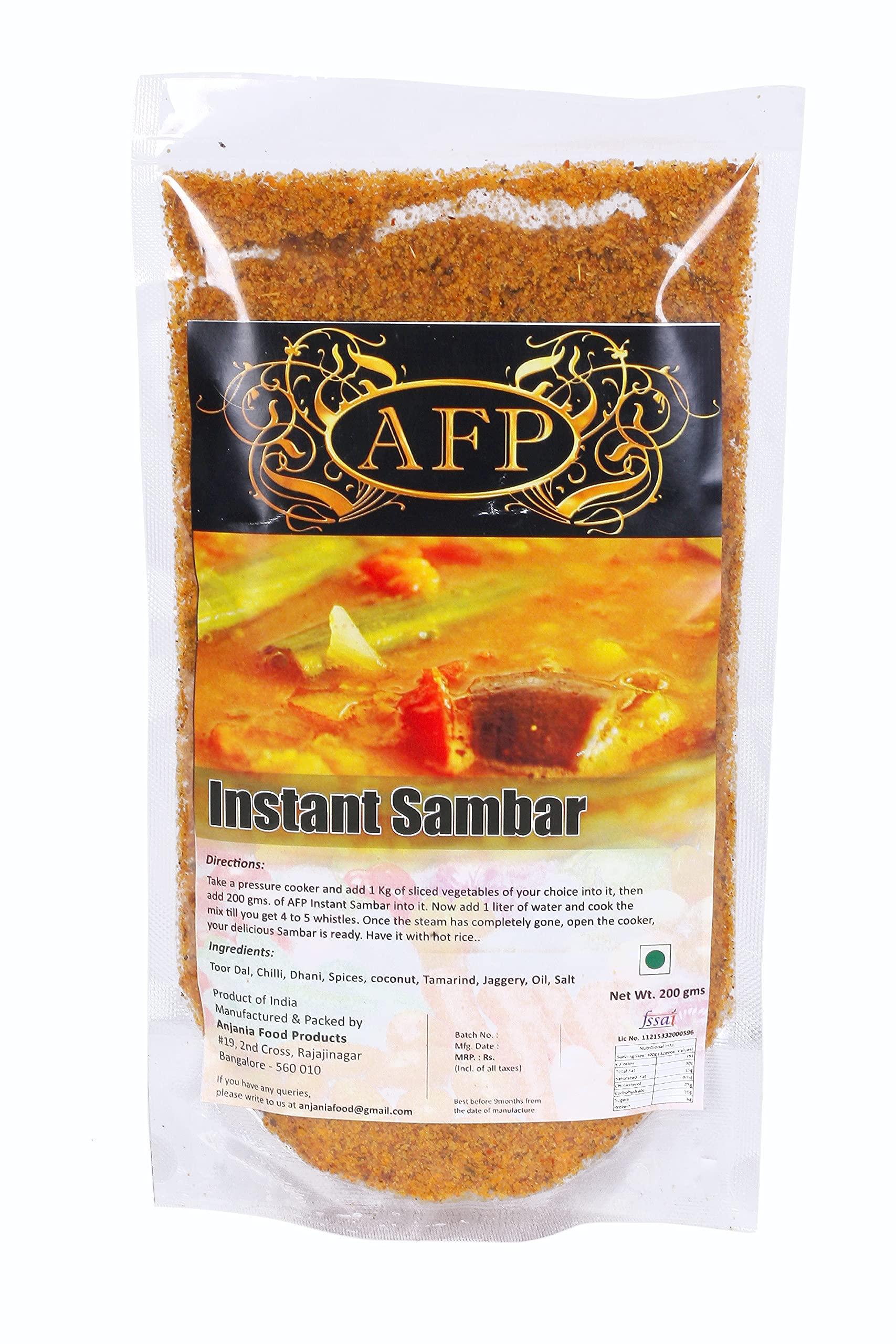 AFP AFP Instant Sambar/Sambar Powder Mix | Sambhar Masala Podi | Homemade South Indian Sambar | Instant Madras Style - 200g +200g
