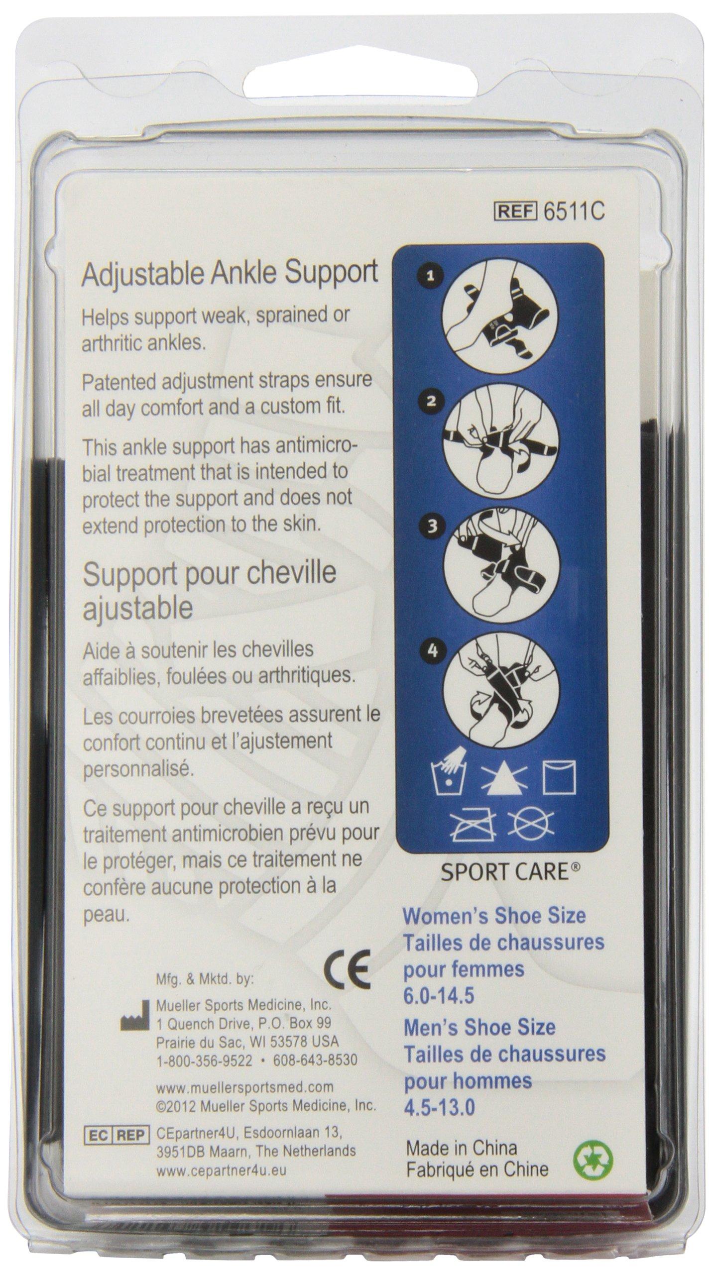 MUELLER Mueller Adjustable Ankle Support (Black, 1 Piece)