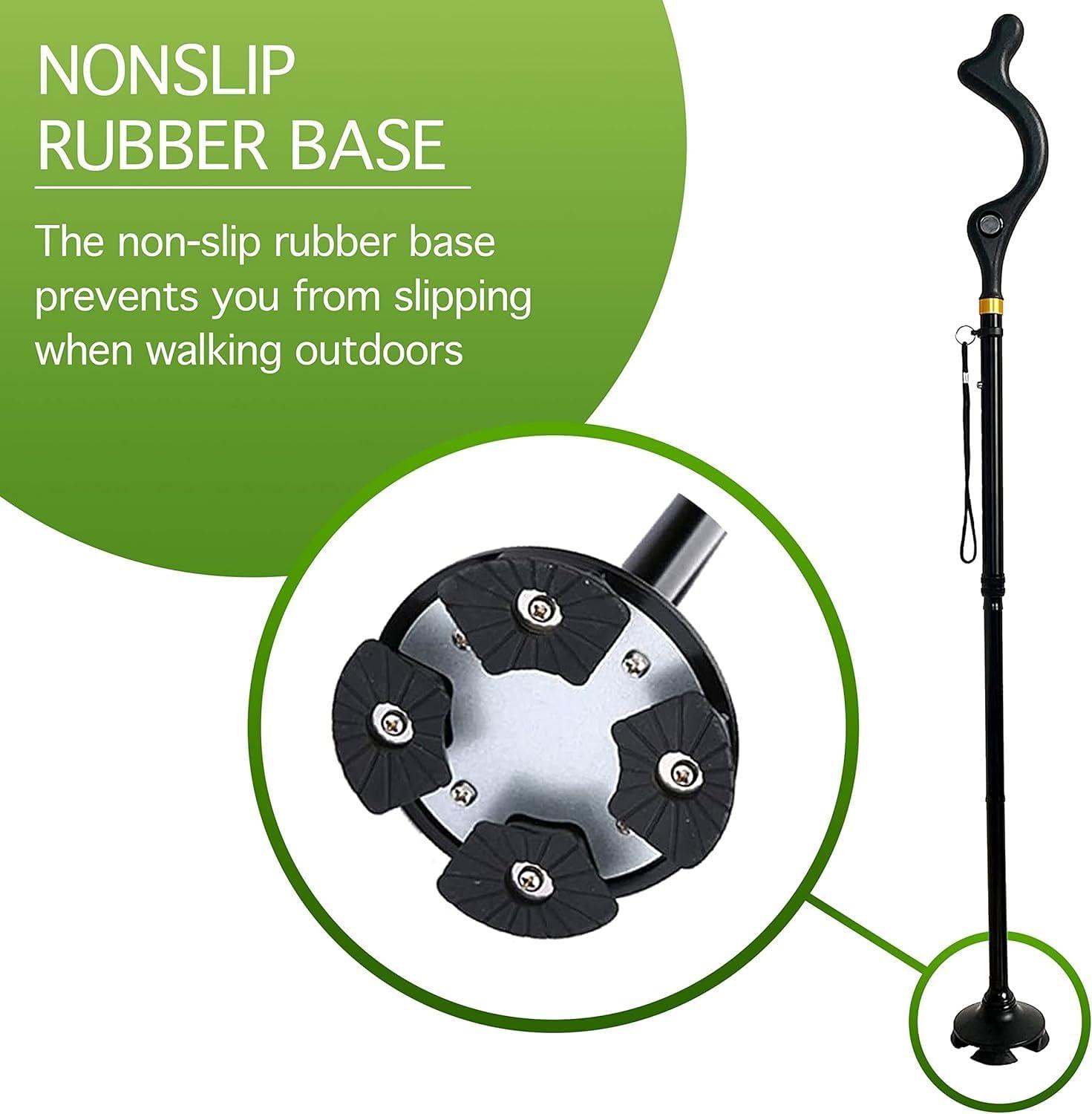 Fariox FARIOX Straight Up Cane Folding Self-Standing, Anti Slip and Height Adjustable for Balance and Comfort, Suitable for Men, Women and Seniors