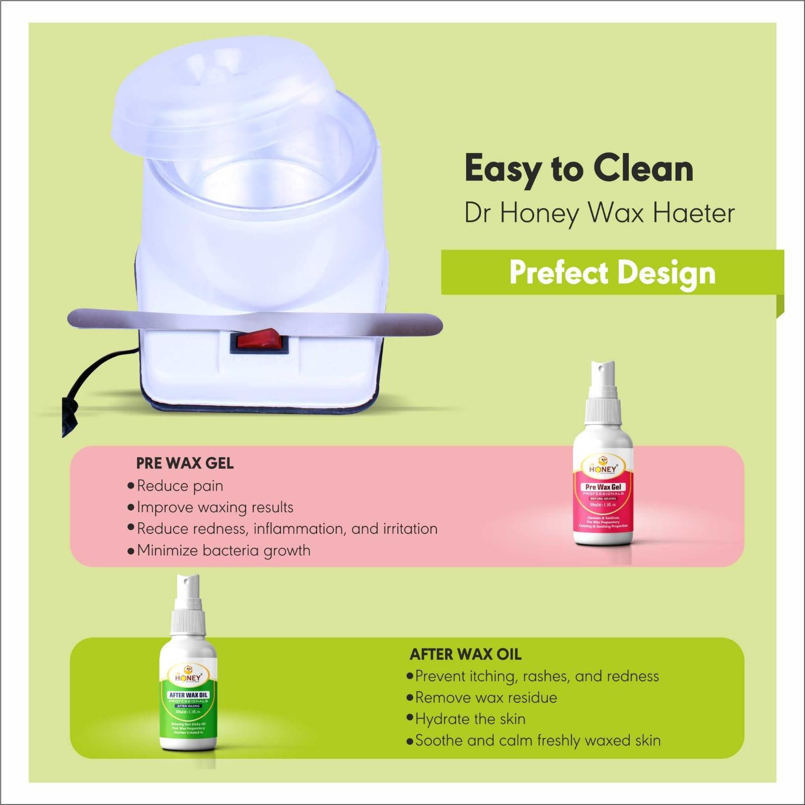 dr honey DR.HONEY Body Waxing Kit Aloe vera wax after before oil heater knife honey wax combo