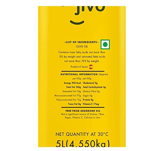 JIVO Jivo Extra Light Daily Cooking Olive Oil 5 LTR (Tin) + 1 LTR (Pet Bottle) | | Recommendable for Roasting, Frying, Baking All type of Cuisines| Low Saturated Fat, Low Saturated Fat (Pack of 2)