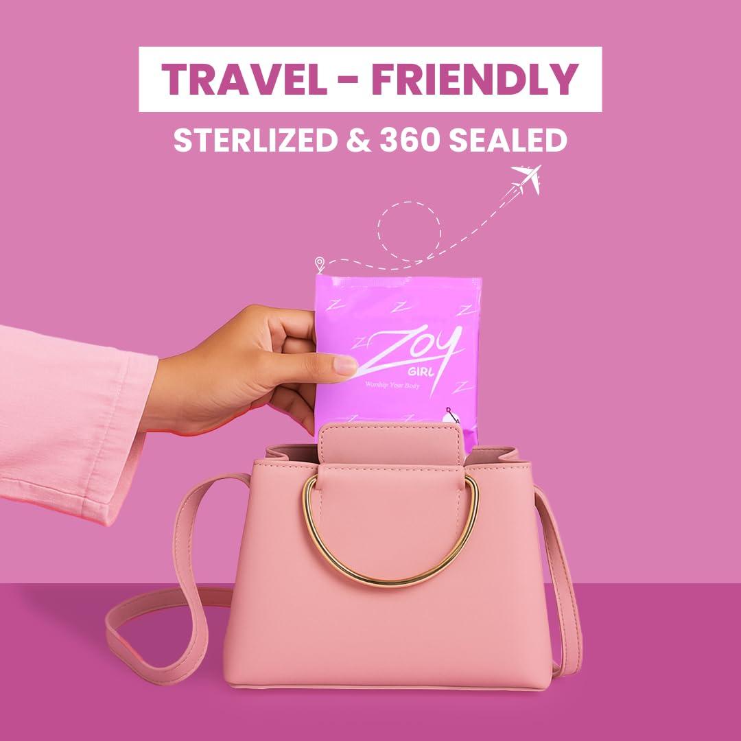 ZOY ZOY Premium Soft Sanitary Pad For Women | Made Safe Certified, High Absorption, Ultra Thin, Breathable, Leak Lock, Toxic Free, Rash Free, Allergy Free, Clinically Tested, Gynaecologist Recommended | Size - Size - Large, Medium Flow, 290mm | Pack of 1