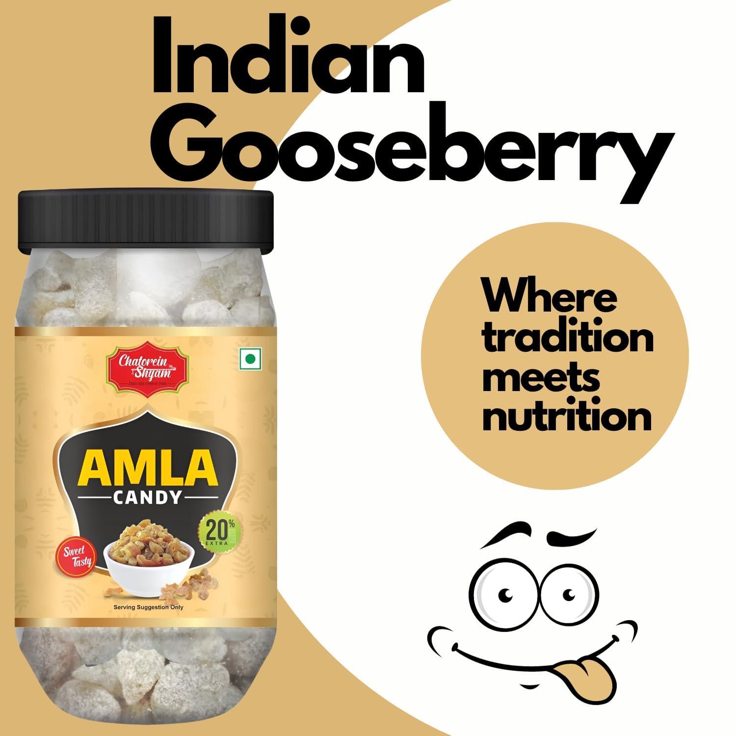 CHATORE SHYAM Chatore Shyam Sweet Sour Candy, Vitamin C & Antioxidants Rich, Dry Amla Candy, Chatpata masala, Amla candy sweet - 600gm (Sweet Candy)