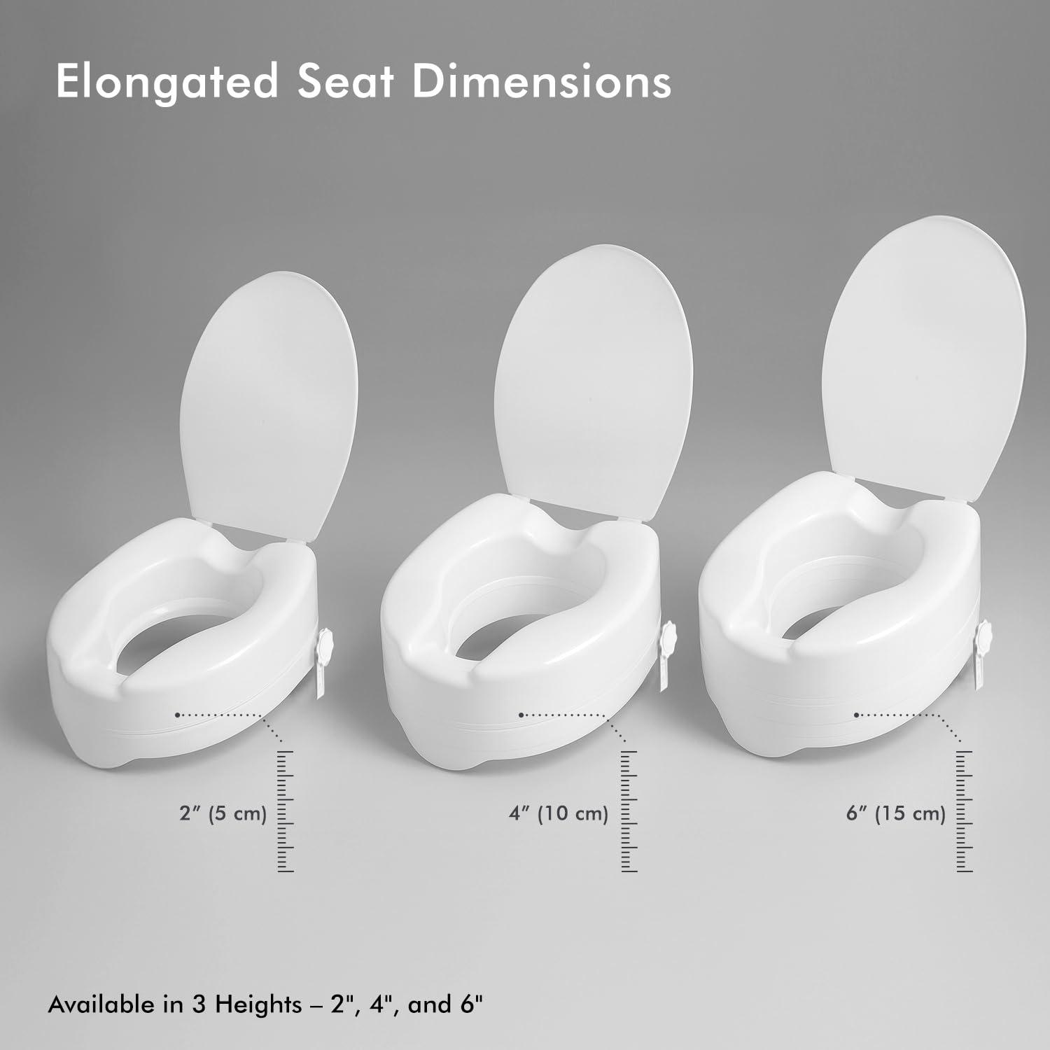 Flamingo Flamingo Classic Elevated Commode Seat | Toilet Stool Commode Chair for Elderly, Disabled Men & Pregnant Women | 4" Inch
