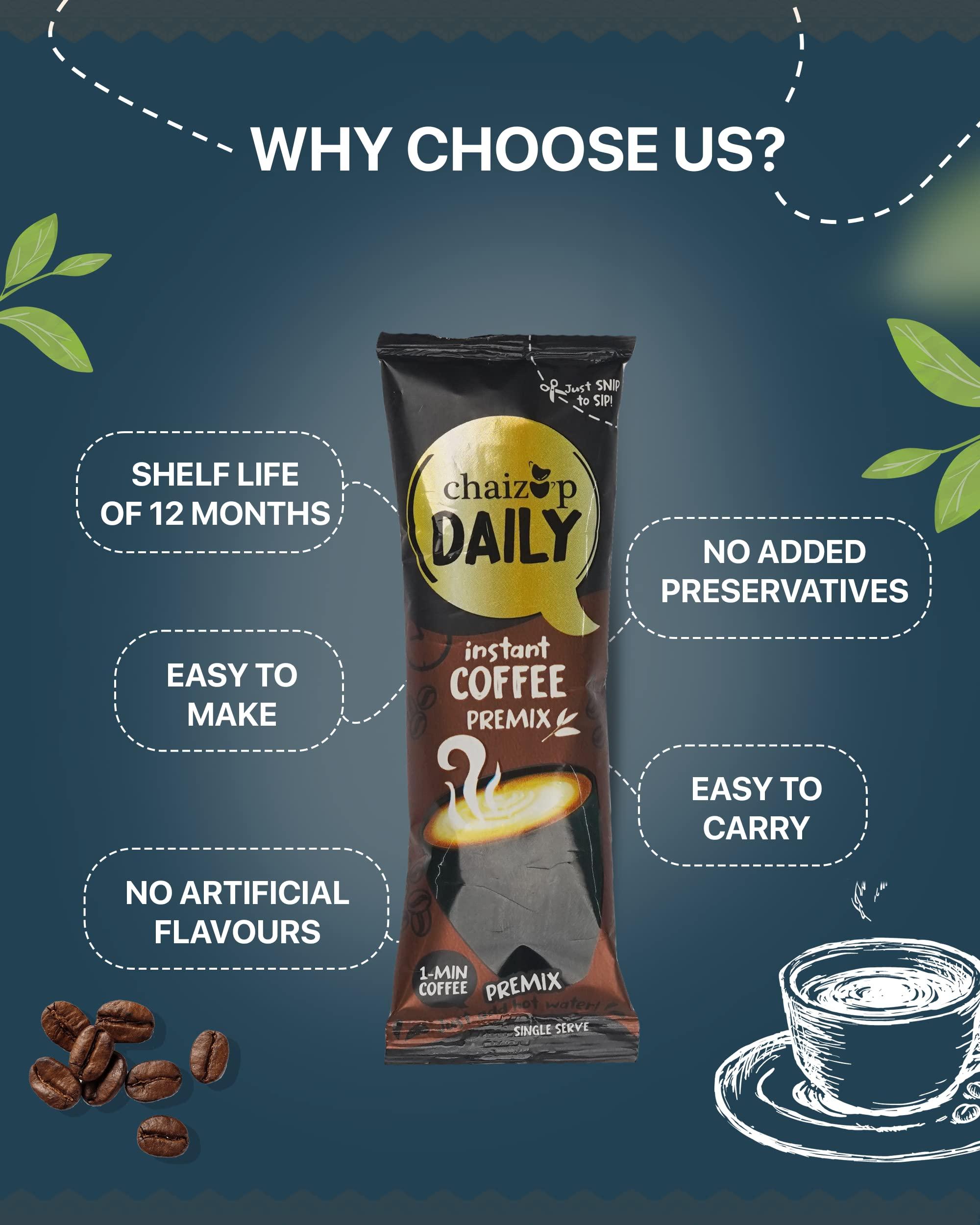CHAIZUP Chaizup Dailly Instant Premix Coffee 16gm, 30 Serves, 30 Sachets, Instant Premix Coffee, Premix Coffee Powder, Ready To Drink Coffee