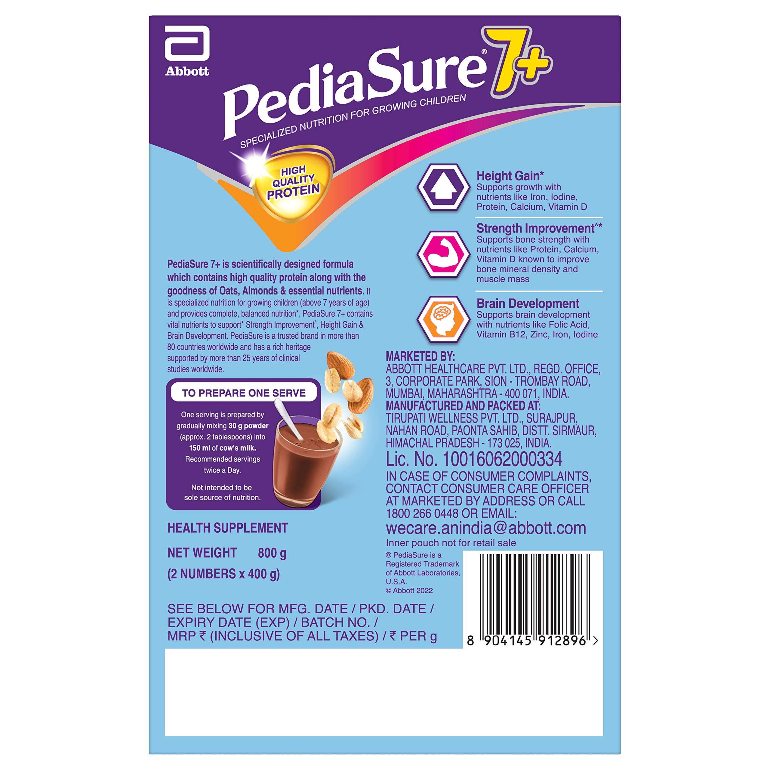 Pediasure Pediasure 7+ Specialized Nutrition Drink Powder for Growing Children Chocolate Flavour 800 gm