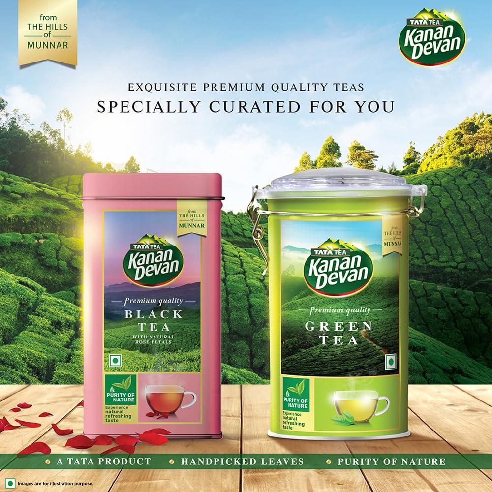 Kanan Devan Kanan Devan Tata Tea, Premium Black Tea, With Natural Rose Petals, From The Hills Of Munnar, Flavoured Tea, 125G - Granule